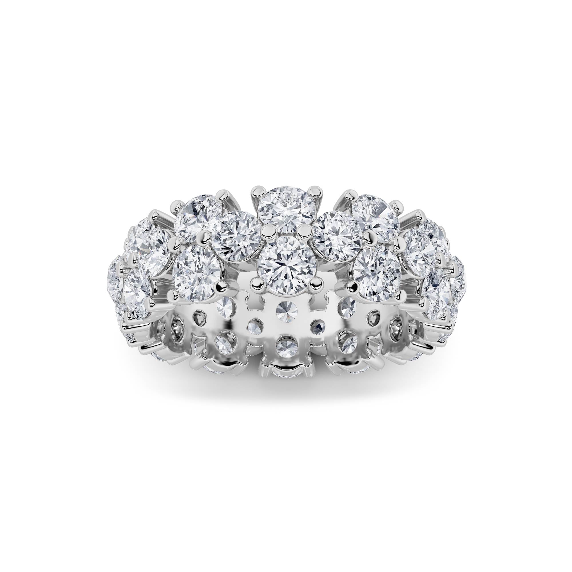 5CTW Round Shaped Lab Grown Diamond (F/VS) Eternity Band Ring in 14K Gold