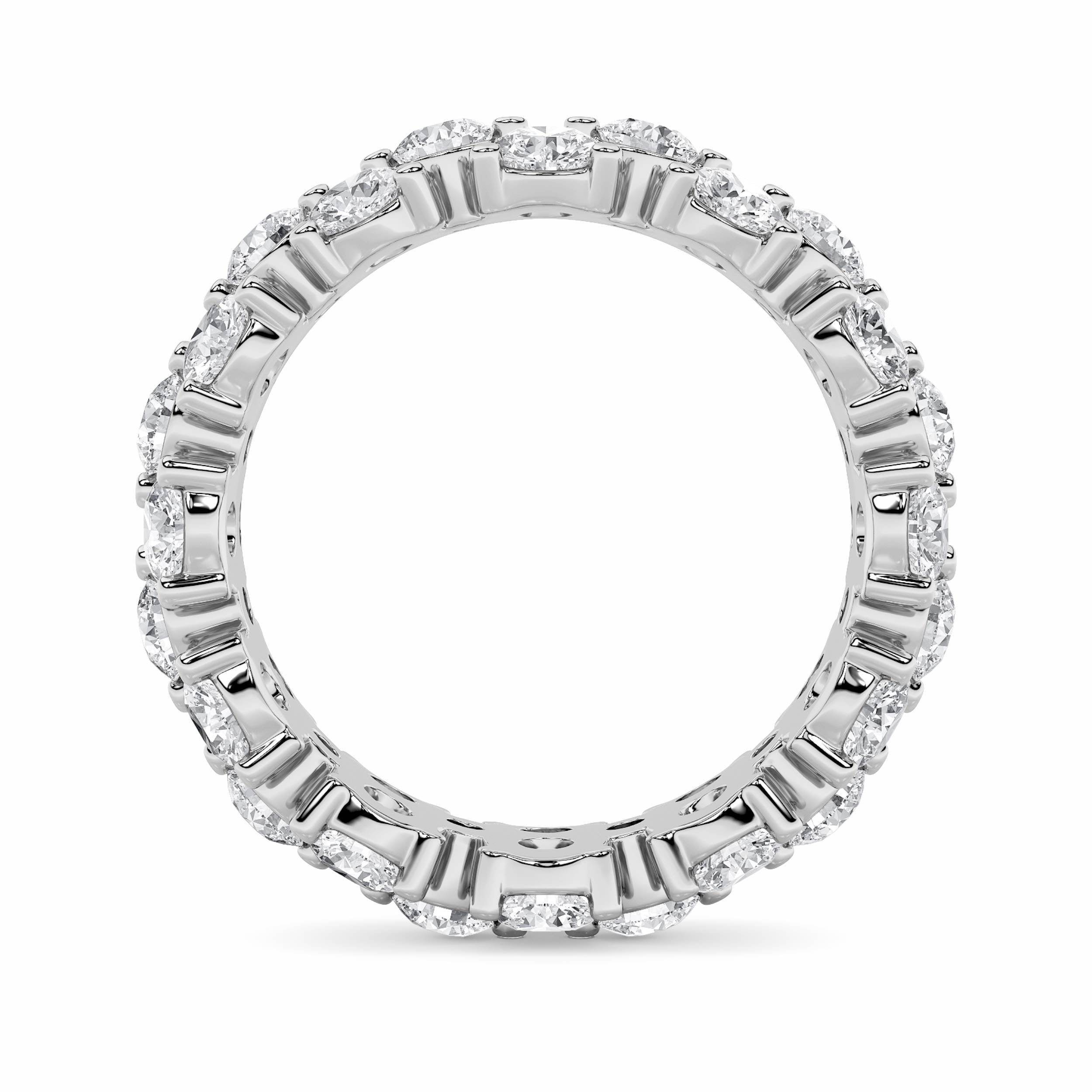 5CTW Round Shaped Lab Grown Diamond (F/VS) Eternity Band Ring in 14K Gold