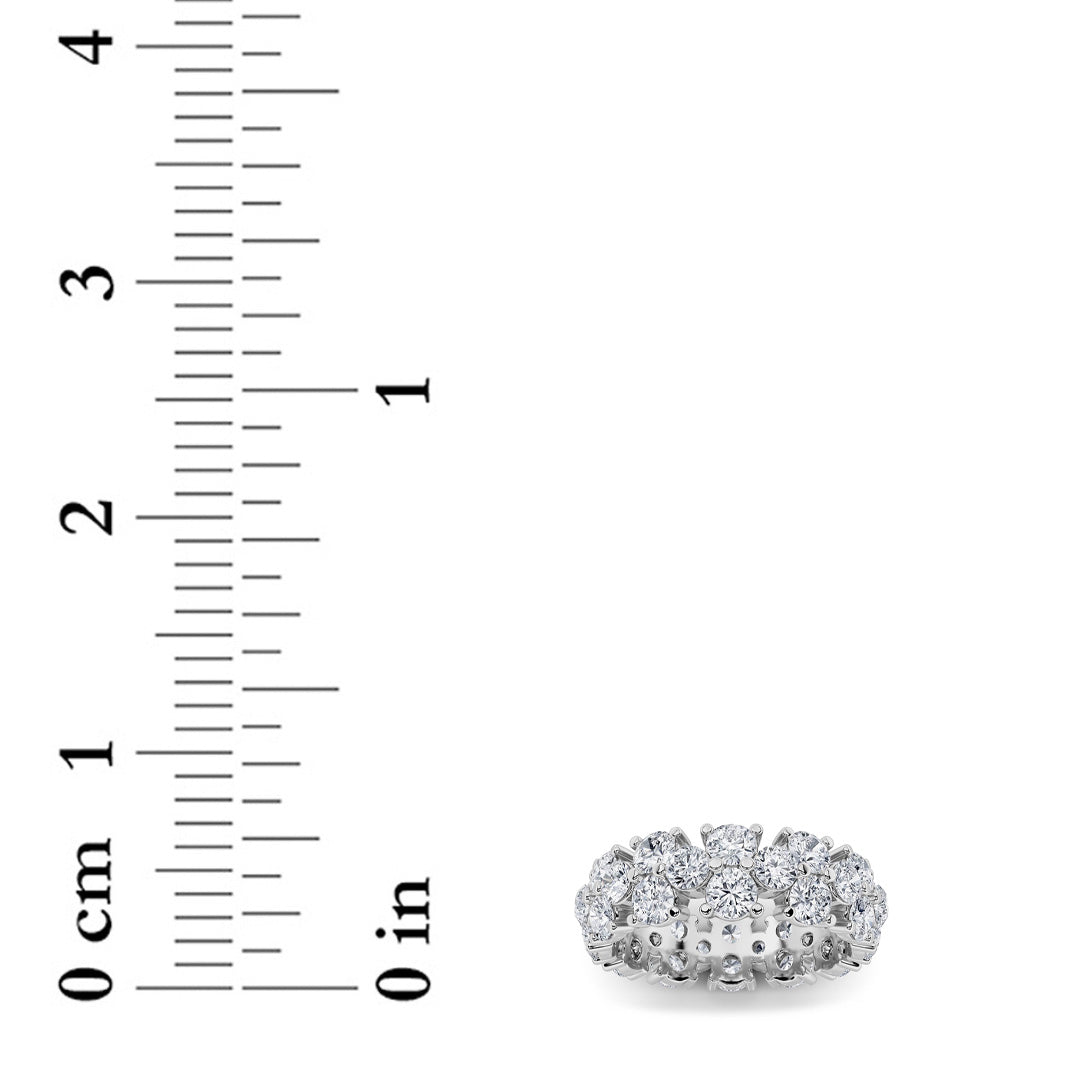 5CTW Round Shaped Lab Grown Diamond (F/VS) Eternity Band Ring in 14K Gold