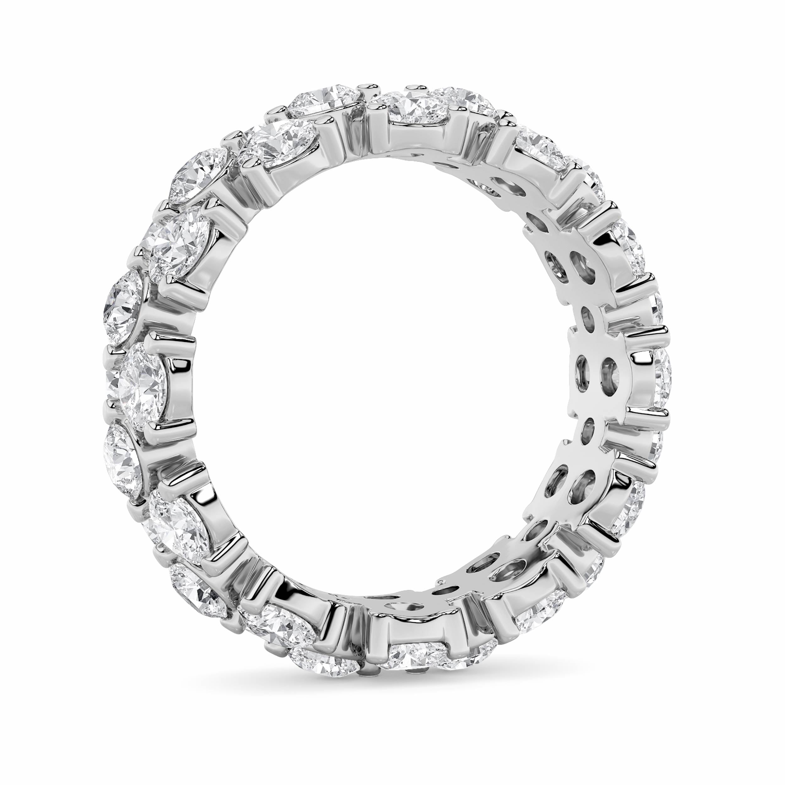 5CTW Round Shaped Lab Grown Diamond (F/VS) Eternity Band Ring in 14K Gold