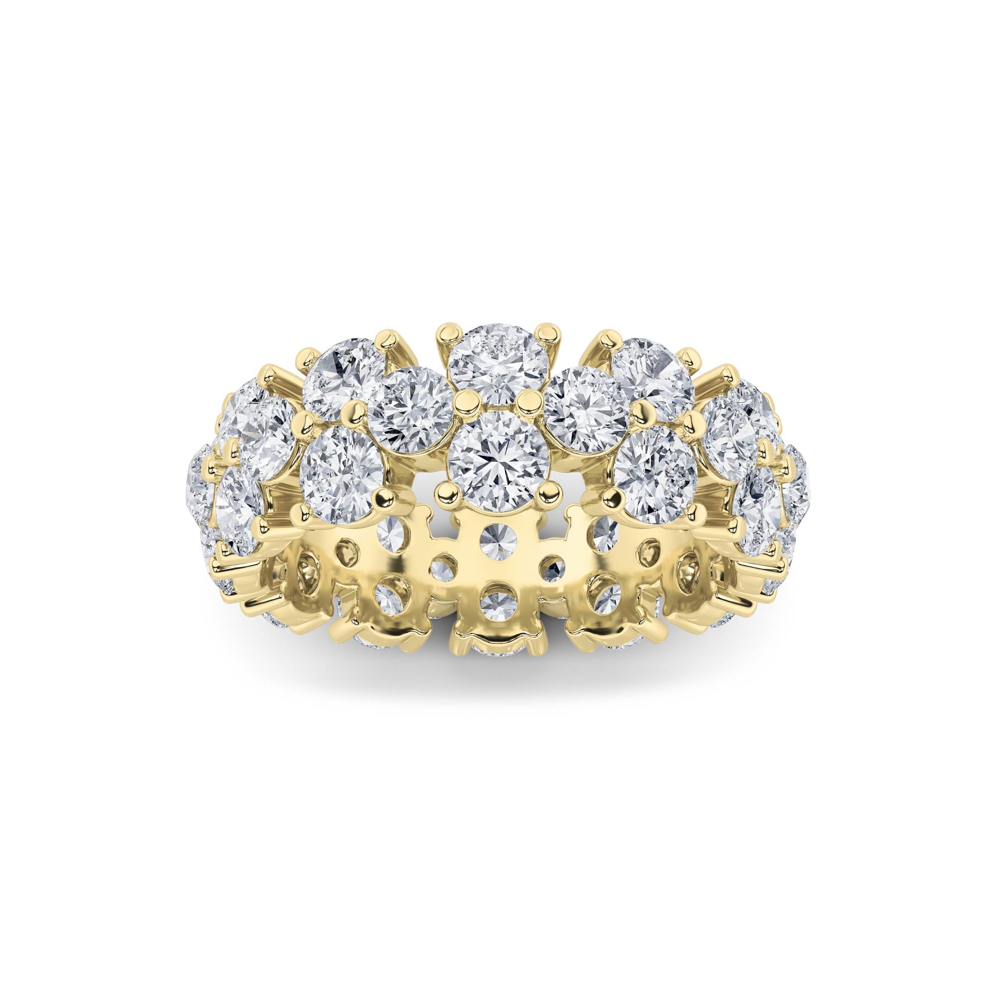 5CTW Round Shaped Lab Grown Diamond (F/VS) Eternity Band Ring in 14K Gold