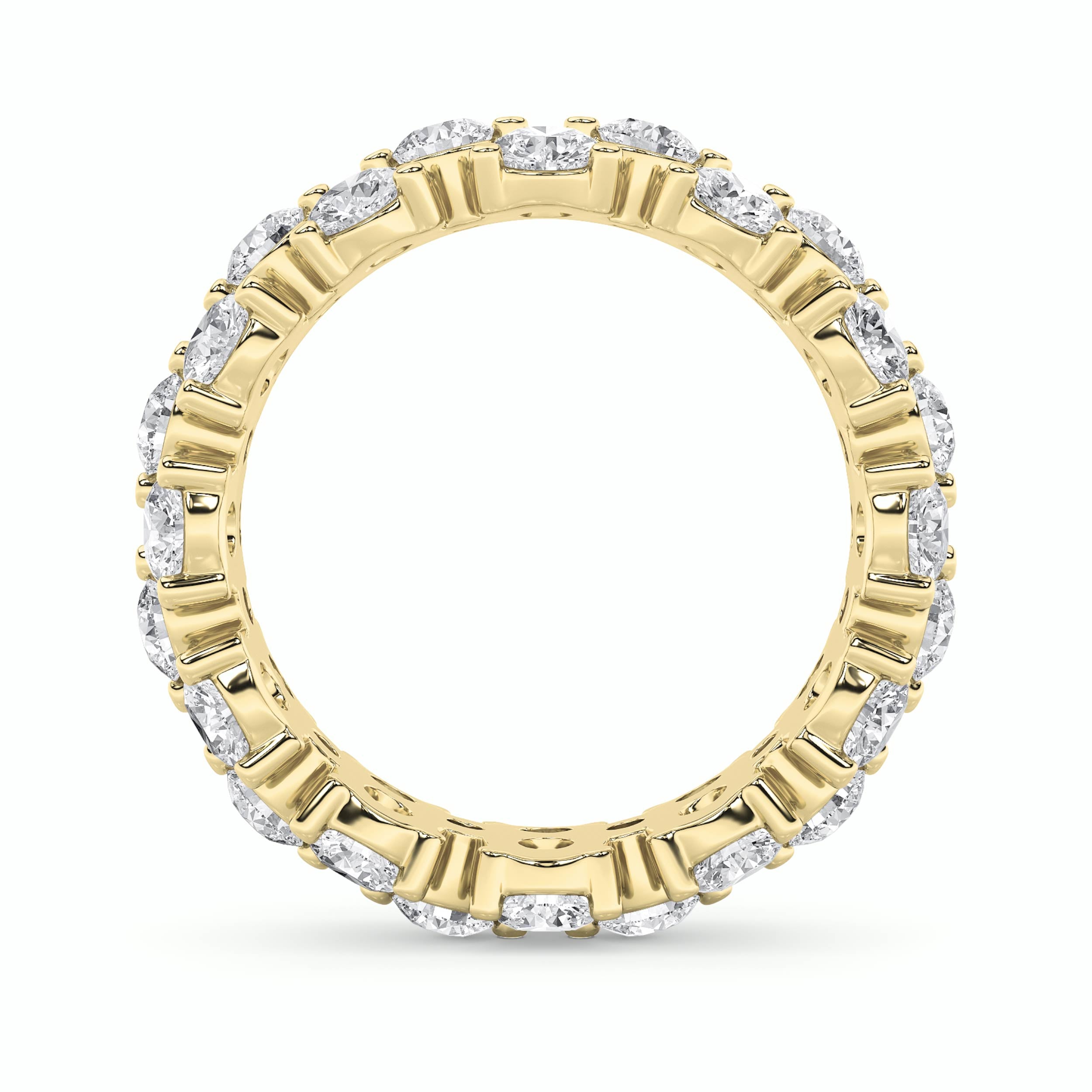 5CTW Round Shaped Lab Grown Diamond (F/VS) Eternity Band Ring in 14K Gold