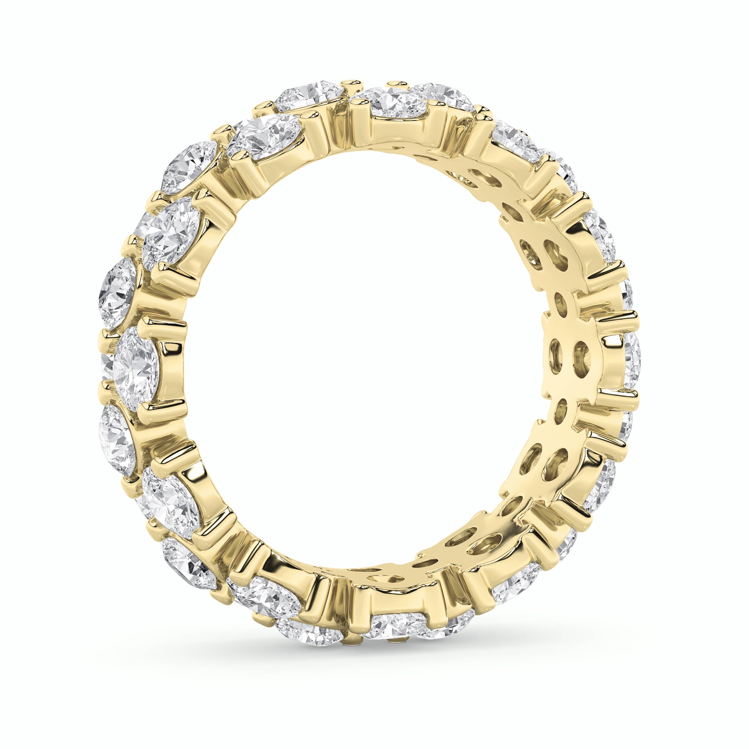 5CTW Round Shaped Lab Grown Diamond (F/VS) Eternity Band Ring in 14K Gold