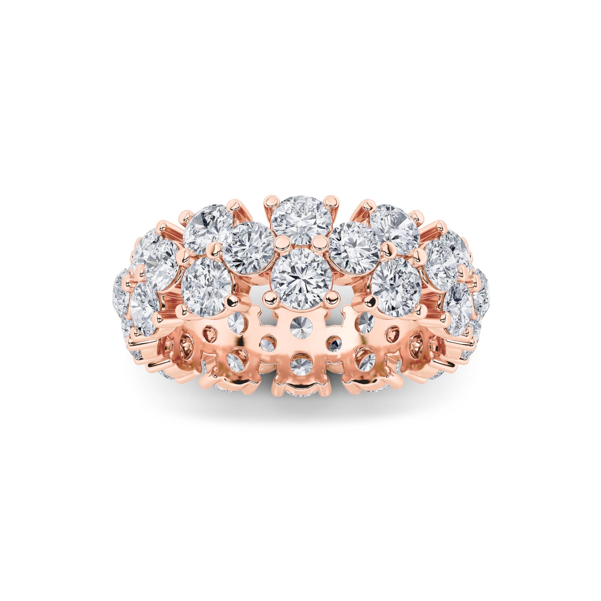 5CTW Round Shaped Lab Grown Diamond (F/VS) Eternity Band Ring in 14K Gold
