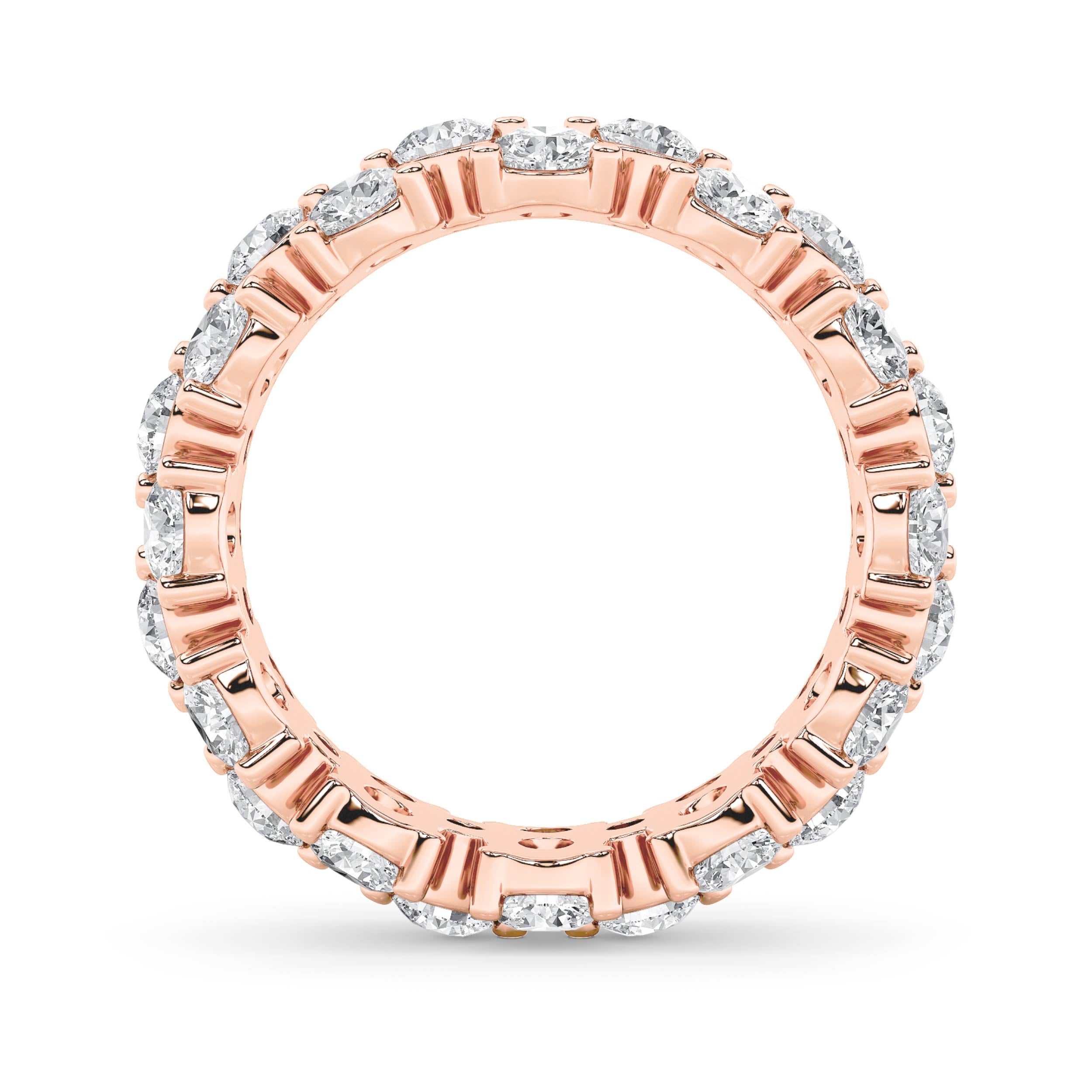 5CTW Round Shaped Lab Grown Diamond (F/VS) Eternity Band Ring in 14K Gold