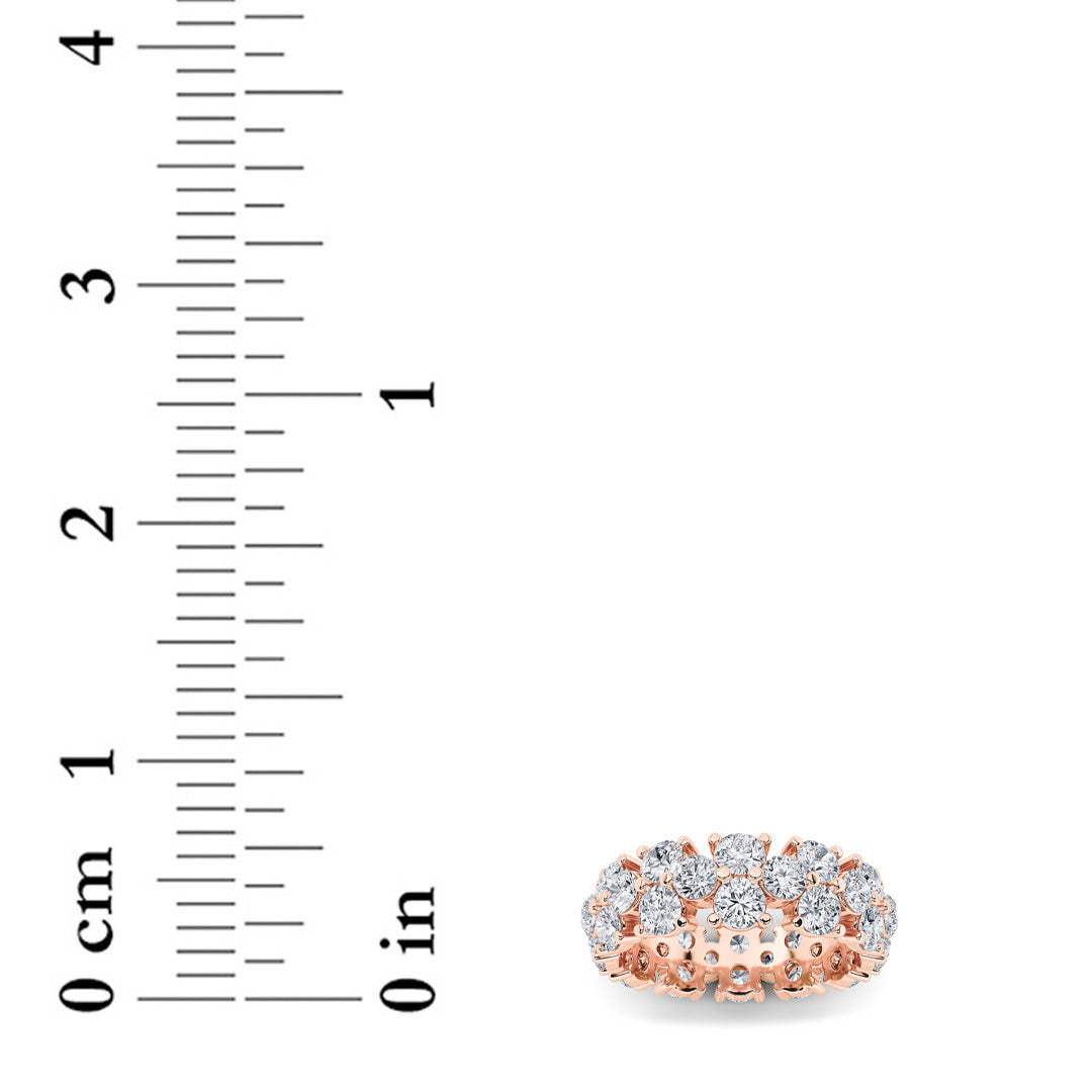 5CTW Round Shaped Lab Grown Diamond (F/VS) Eternity Band Ring in 14K Gold