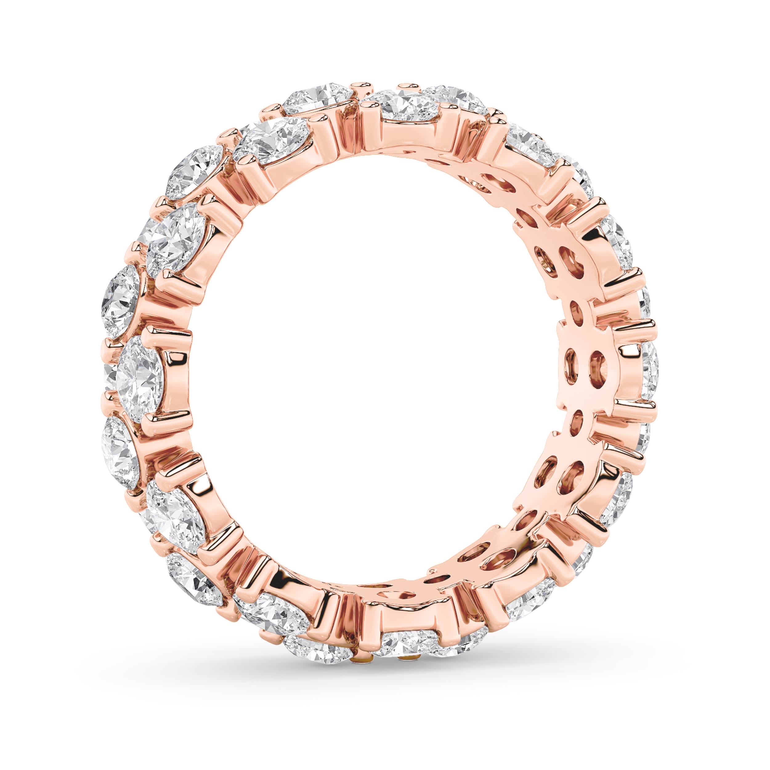 5CTW Round Shaped Lab Grown Diamond (F/VS) Eternity Band Ring in 14K Gold