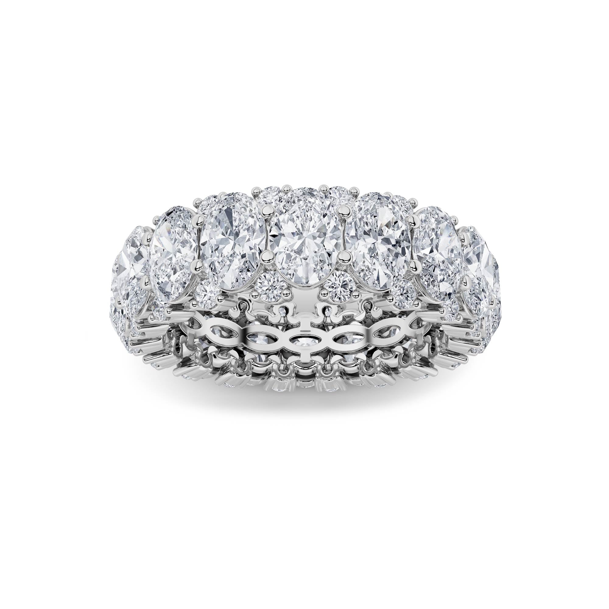 6CTW Oval Shaped Lab Grown Diamond (F/VS) Eternity Band Ring in 14K Gold