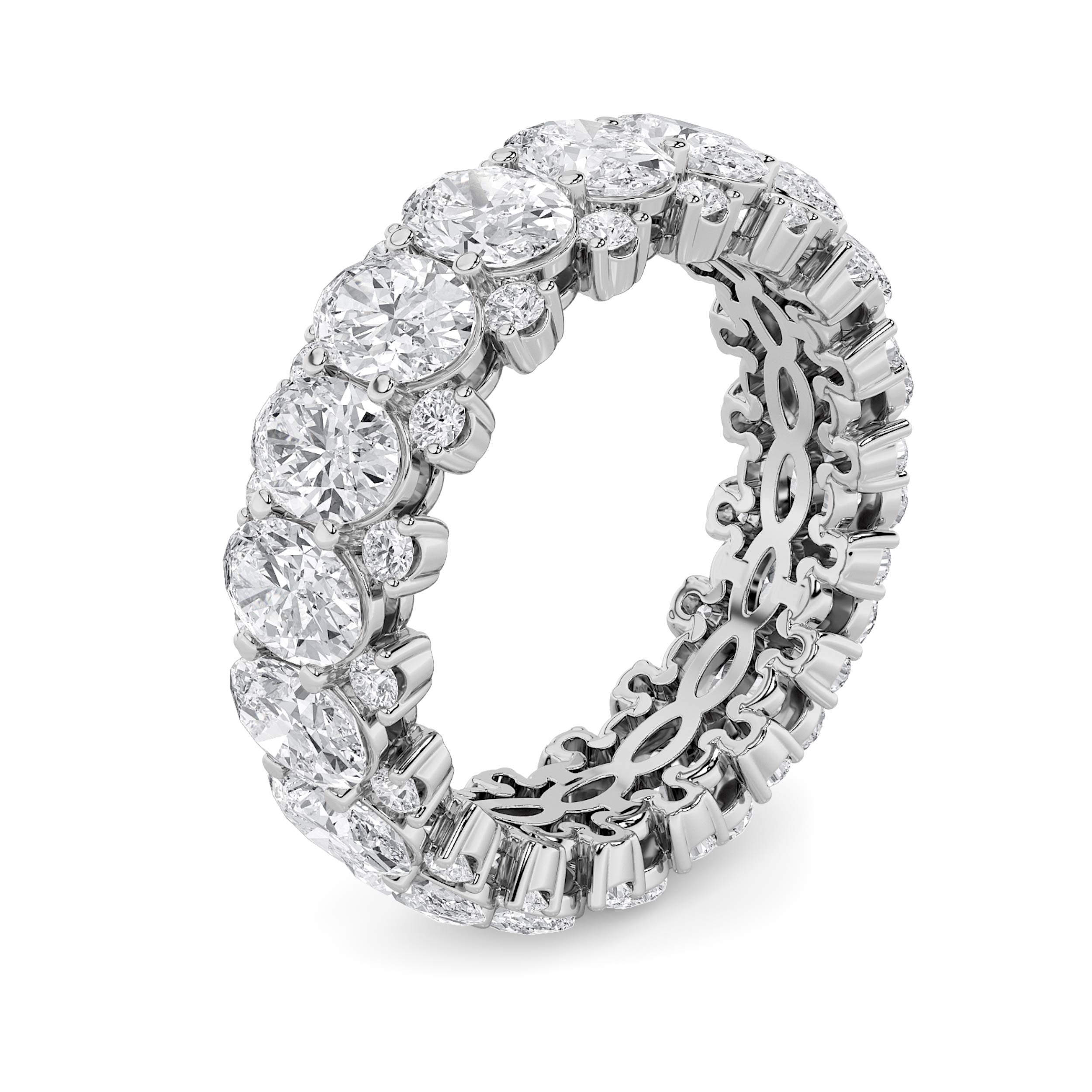 6CTW Oval Shaped Lab Grown Diamond (F/VS) Eternity Band Ring in 14K Gold