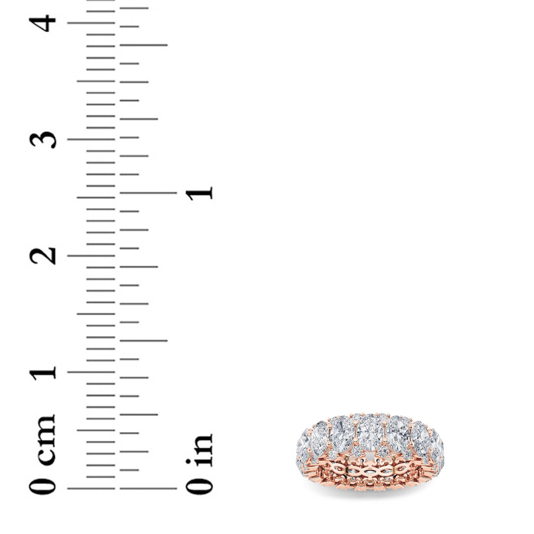 6.75CTW Oval Shaped Lab Grown Diamond (G/VS) Eternity Band Ring in 14K Gold