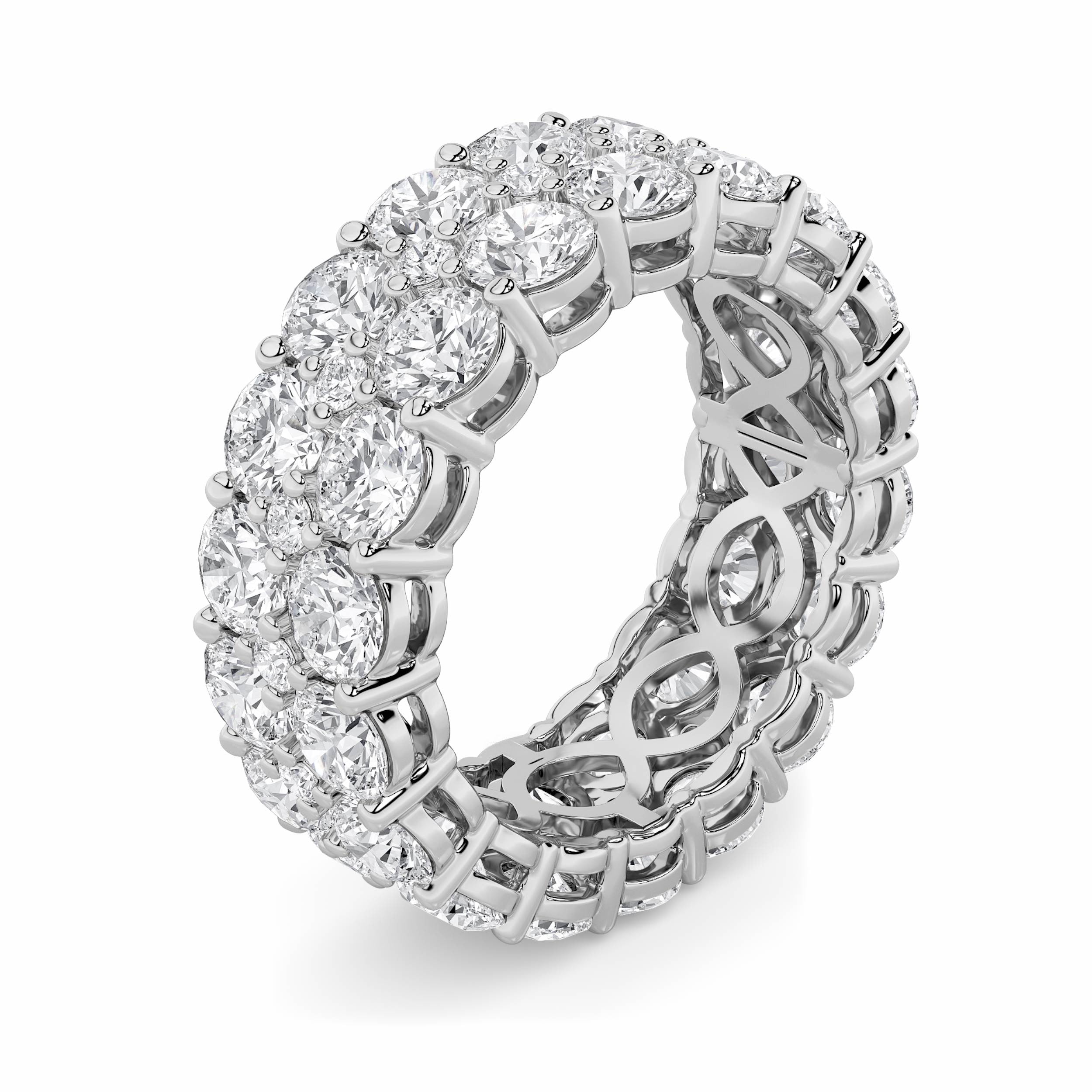 8CTW Round Shaped Lab Grown Diamond (F/VS) Eternity Band Ring in 14K Gold