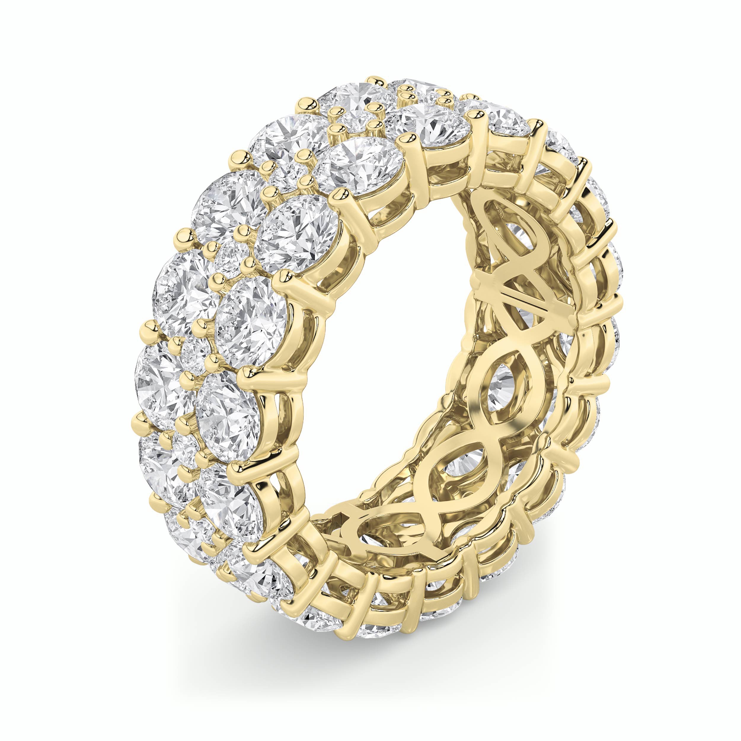 8CTW Round Shaped Lab Grown Diamond (F/VS) Eternity Band Ring in 14K Gold