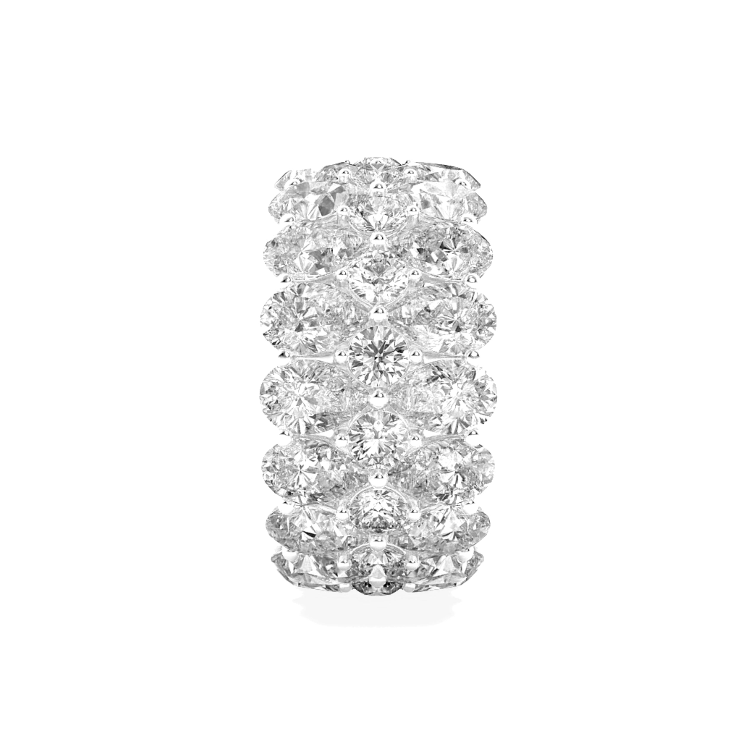 9CTW Pear Shaped Lab Grown Diamond (F/VVS) Eternity Band Ring in 14K Gold