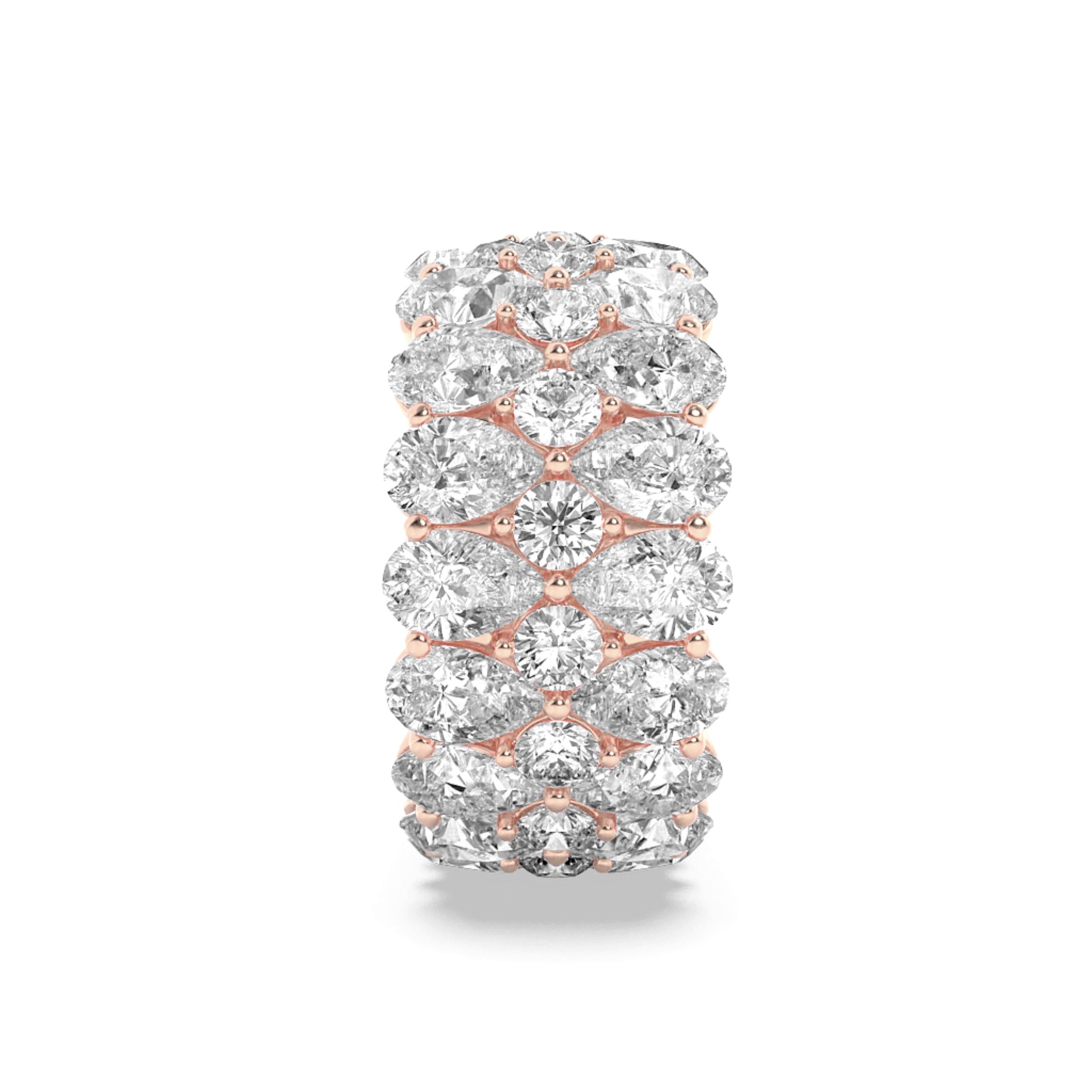9CTW Pear Shaped Lab Grown Diamond (F/VS) Eternity Band Ring in 14K Gold