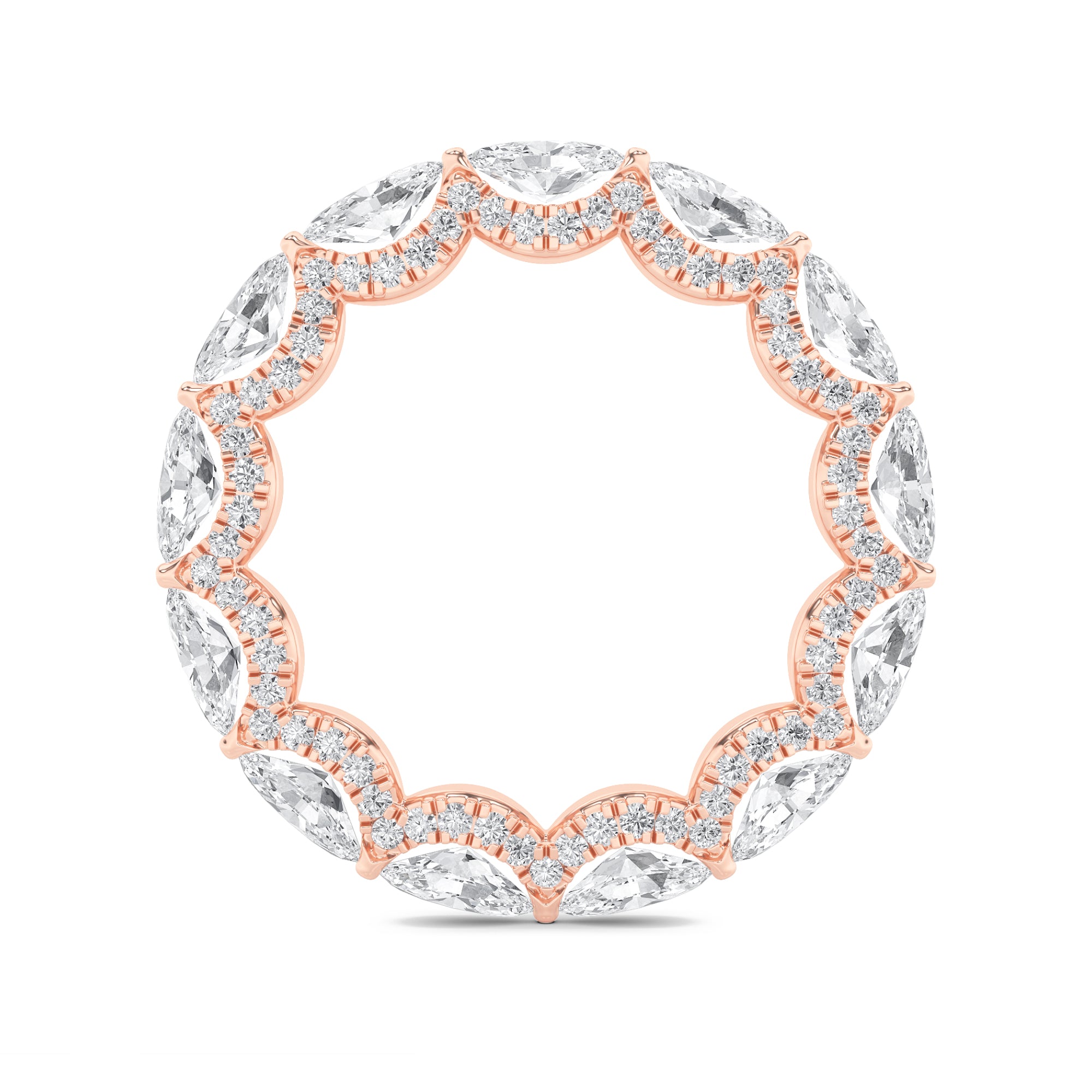 2.5CTW Marquise Shaped Lab Grown Diamond (F/VS) Eternity Band Ring in 14K Gold