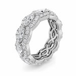 4CTW Marquise Shaped Lab Grown Diamond (F/VVS) Eternity Band Ring in 14K Gold