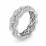4CTW Marquise Shaped Lab Grown Diamond (F/VVS) Eternity Band Ring in 14K Gold