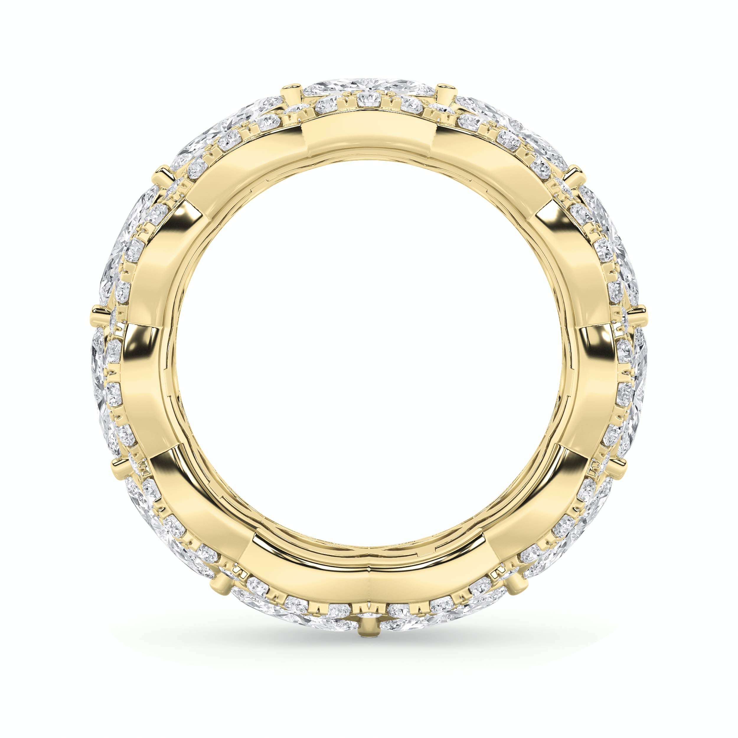 4CTW Marquise Shaped Lab Grown Diamond (G/VS) Eternity Band Ring in 14K Gold