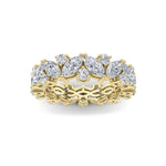 3CTW Marquise Shaped Lab Grown Diamond (F/VVS) Eternity Band Ring in 14K Gold