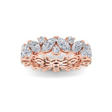 3CTW Marquise Shaped Lab Grown Diamond (F/VVS) Eternity Band Ring in 14K Gold