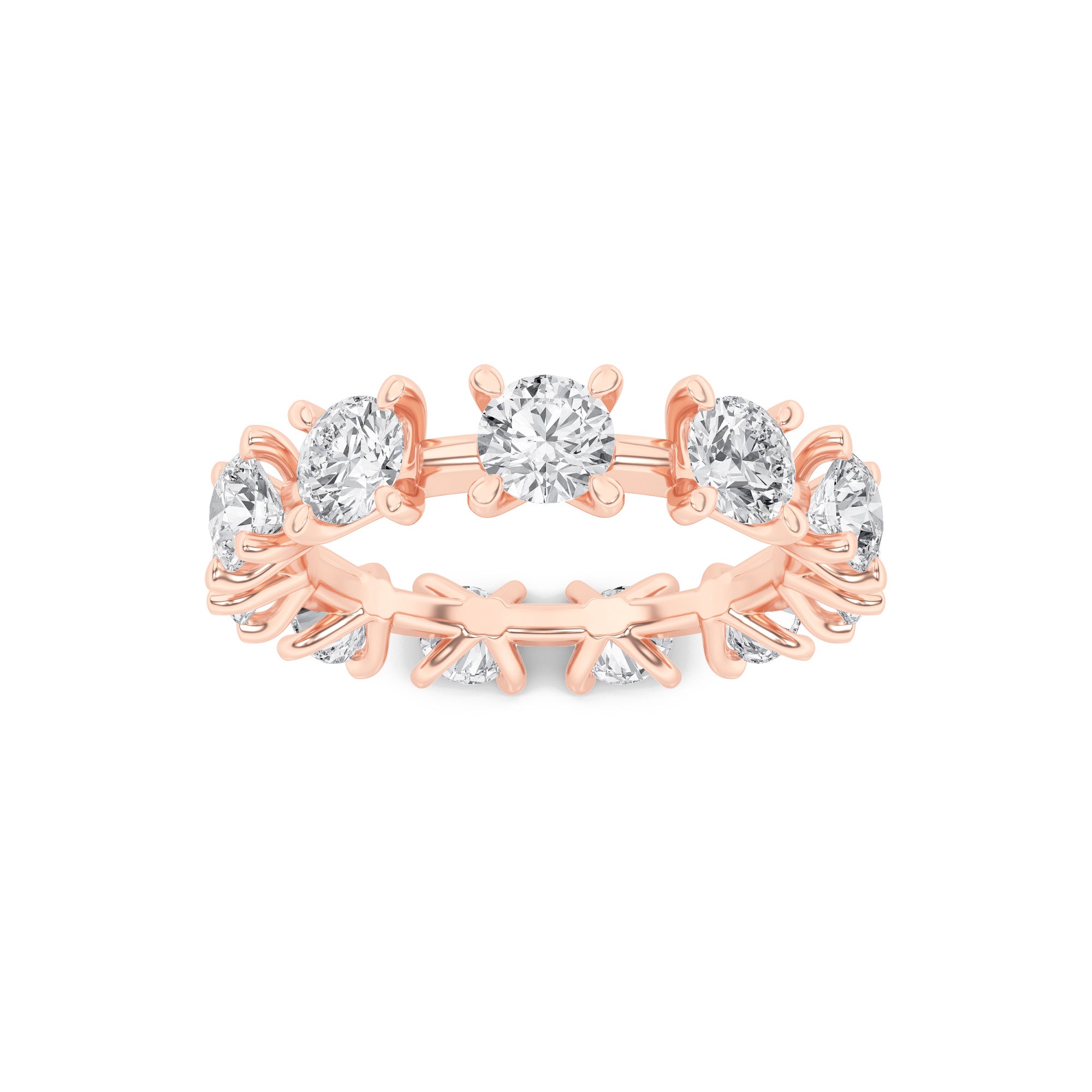 3CTW Round Shaped Lab Grown Diamond (F/VS) Eternity Band Ring in 14K Gold
