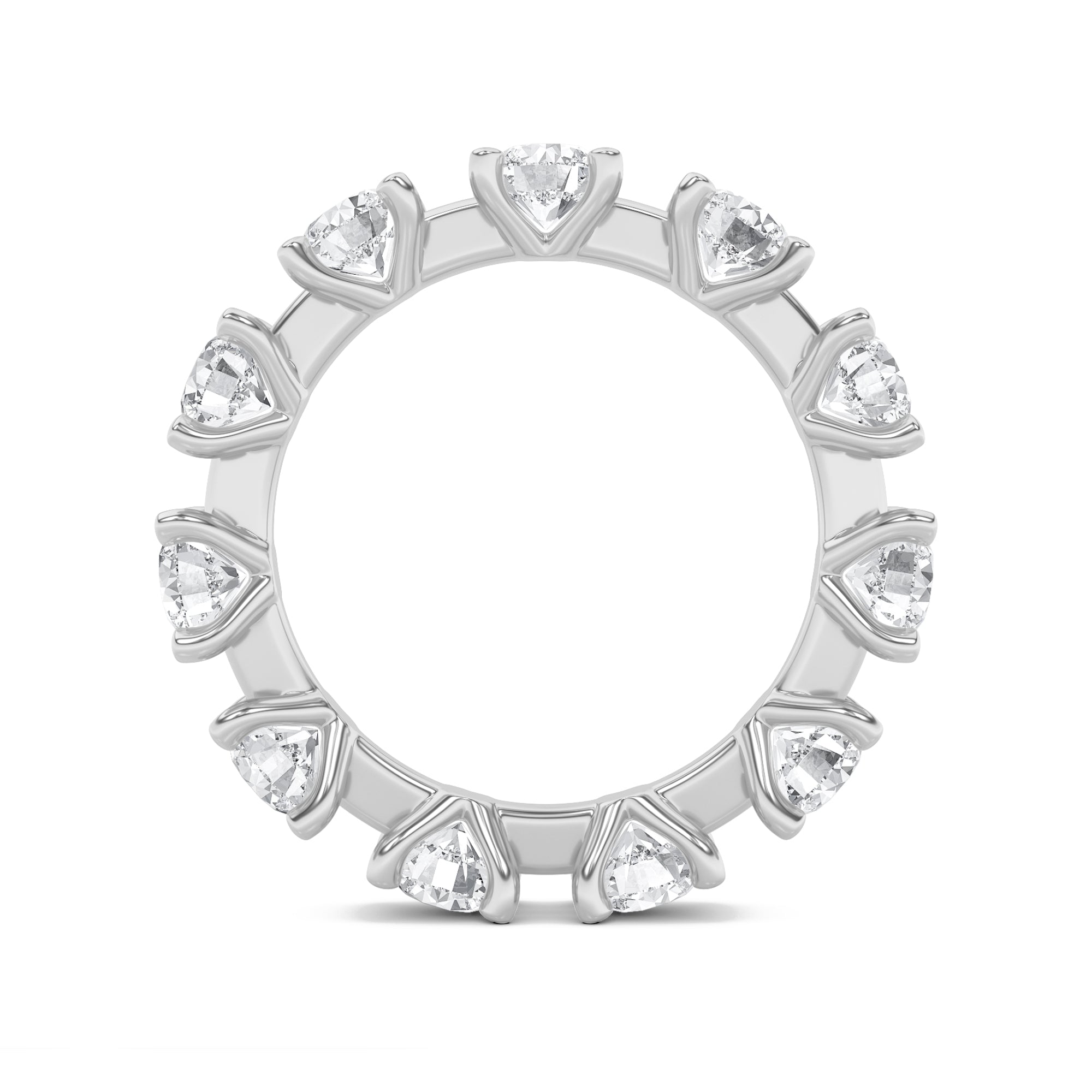 3CTW Round Shaped Lab Grown Diamond (F/VS) Eternity Band Ring in 14K Gold - Size 7