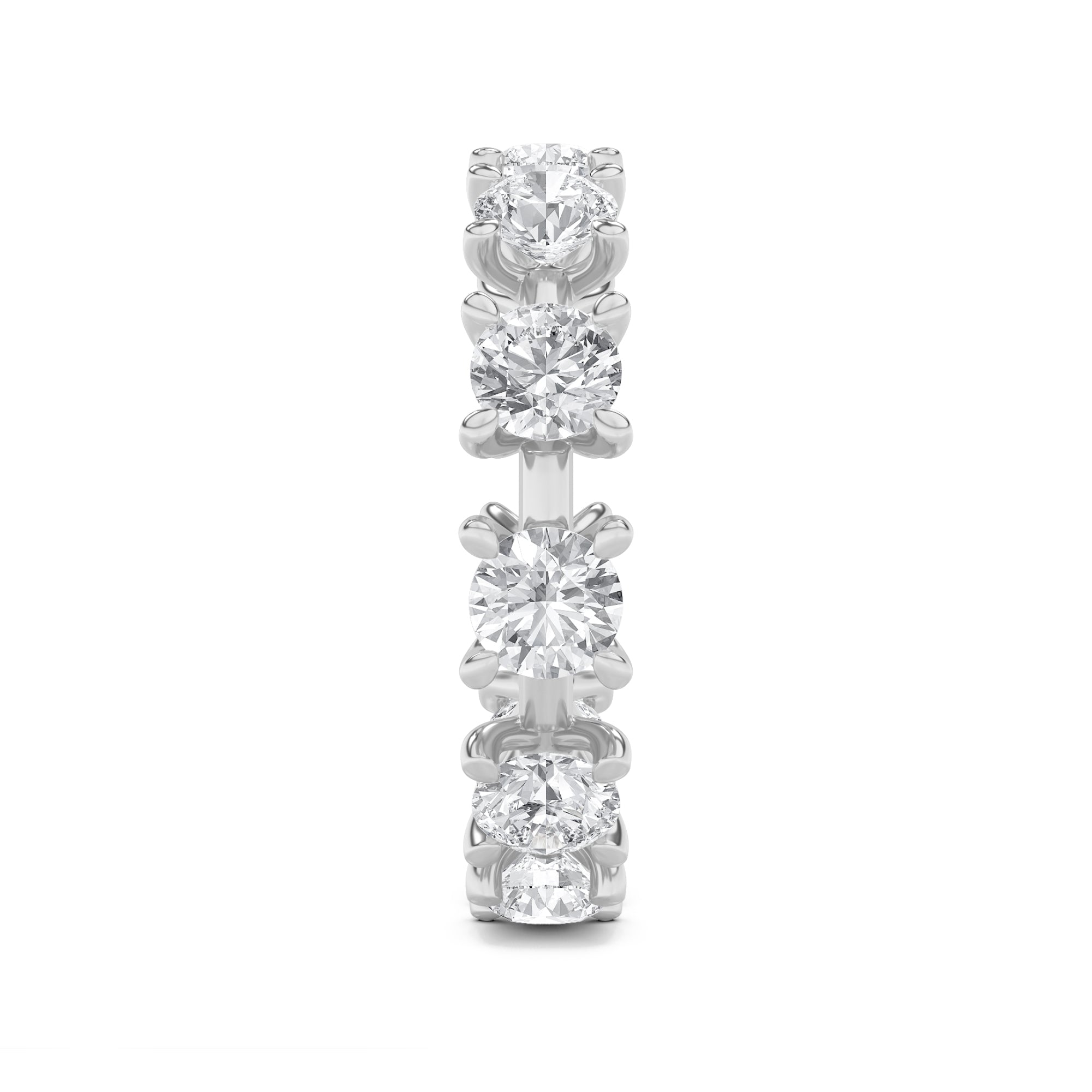 3CTW Round Shaped Lab Grown Diamond (F/VS) Eternity Band Ring in 14K Gold - Size 7