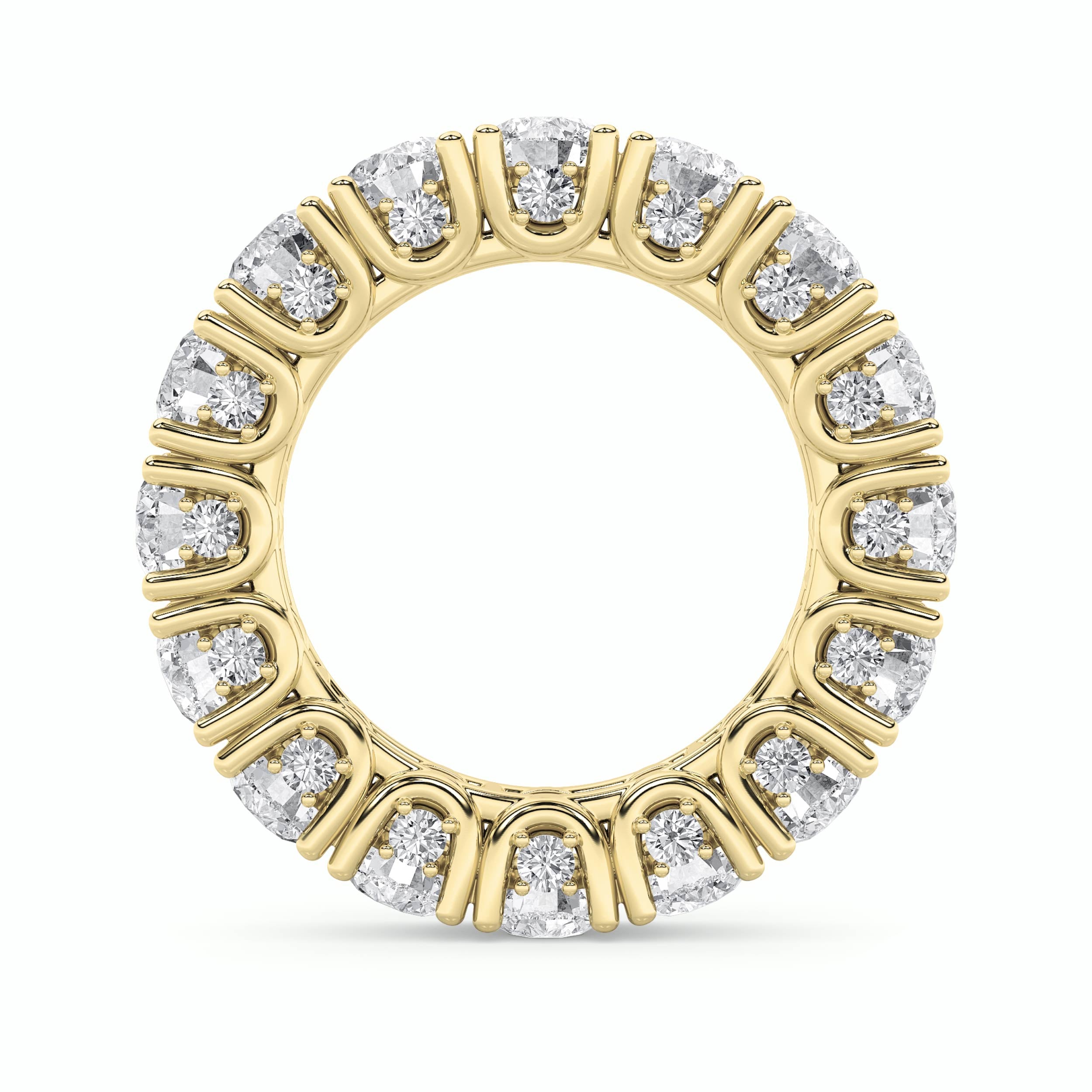 7CTW Round Shaped Lab Grown Diamond (F/VS) Eternity Band Ring in 14K Gold