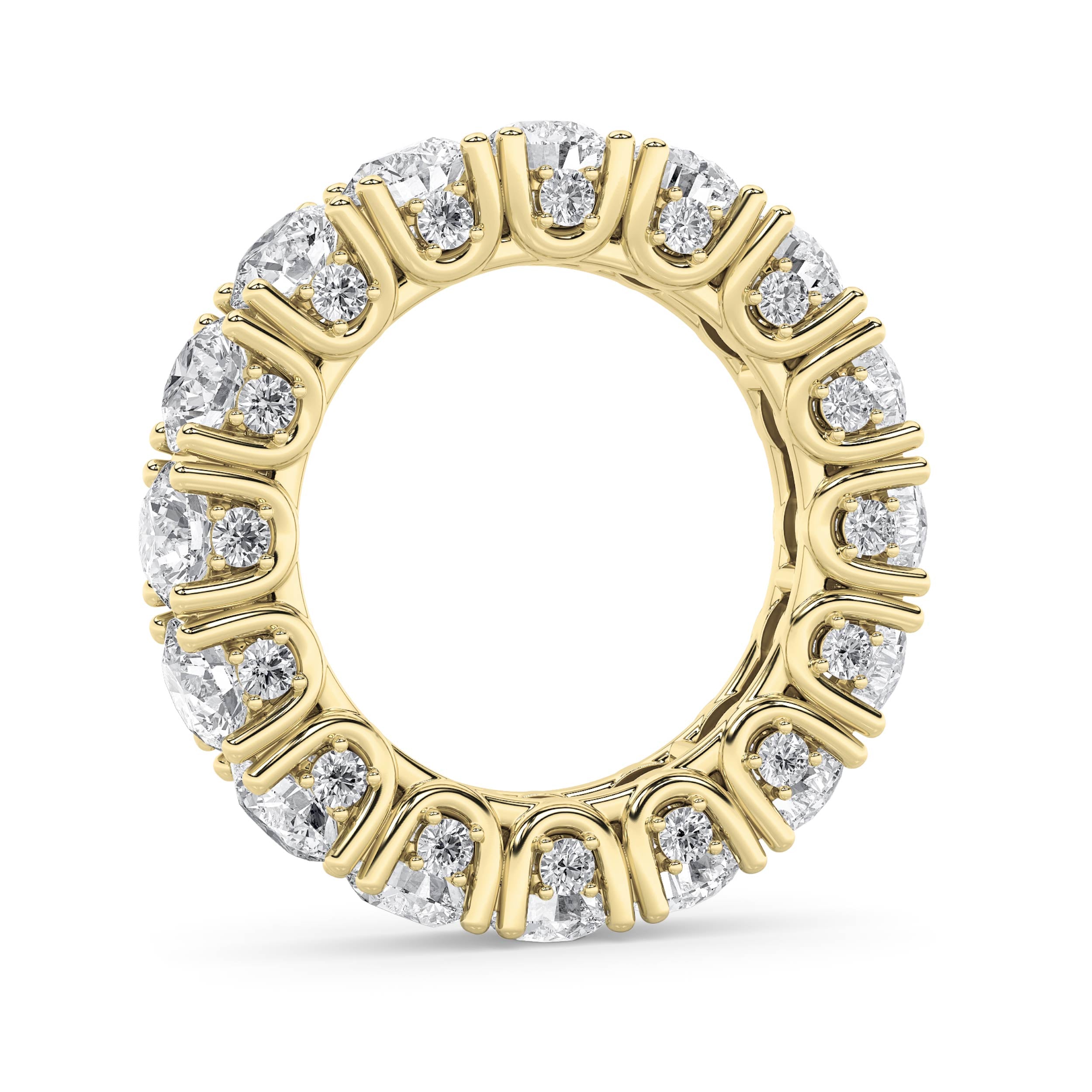 7CTW Round Shaped Lab Grown Diamond (F/VS) Eternity Band Ring in 14K Gold