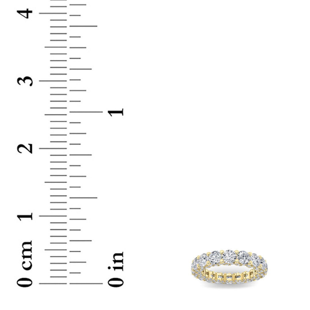 5CTW Round Shaped Lab Grown Diamond (F/VS) Eternity Band Ring in 14K Gold
