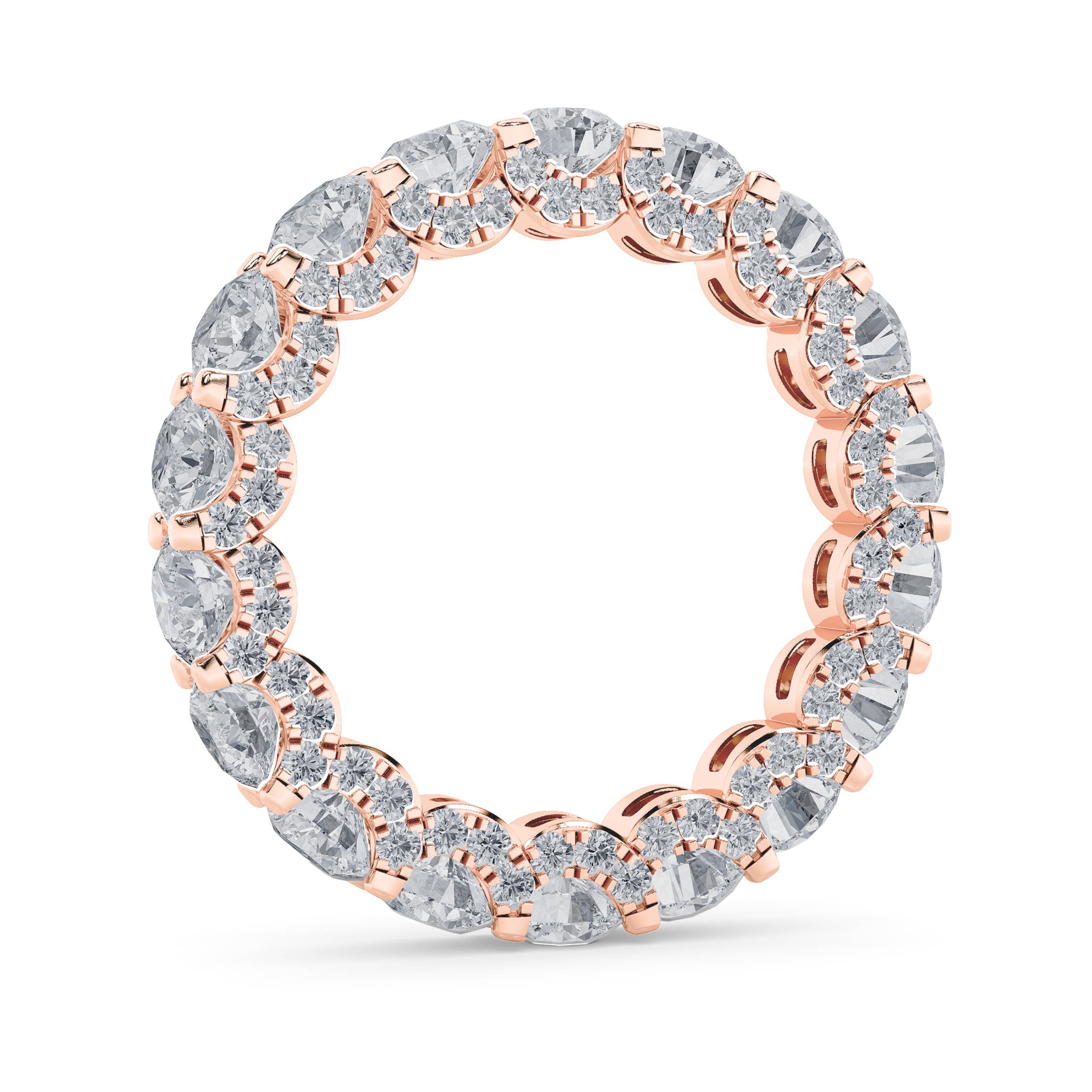 5CTW Round Shaped Lab Grown Diamond (F/VS) Eternity Band Ring in 14K Gold