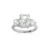 3CTW Elongated Cushion Shaped Lab Grown Diamond (G/VS) Bold Three Stone Ring in 14K Gold
