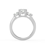 3CTW Elongated Cushion Shaped Lab Grown Diamond (G/VS) Bold Three Stone Ring in 14K Gold