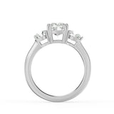 3CTW Elongated Cushion Shaped Lab Grown Diamond (G/VS) Bold Three Stone Ring in 14K Gold
