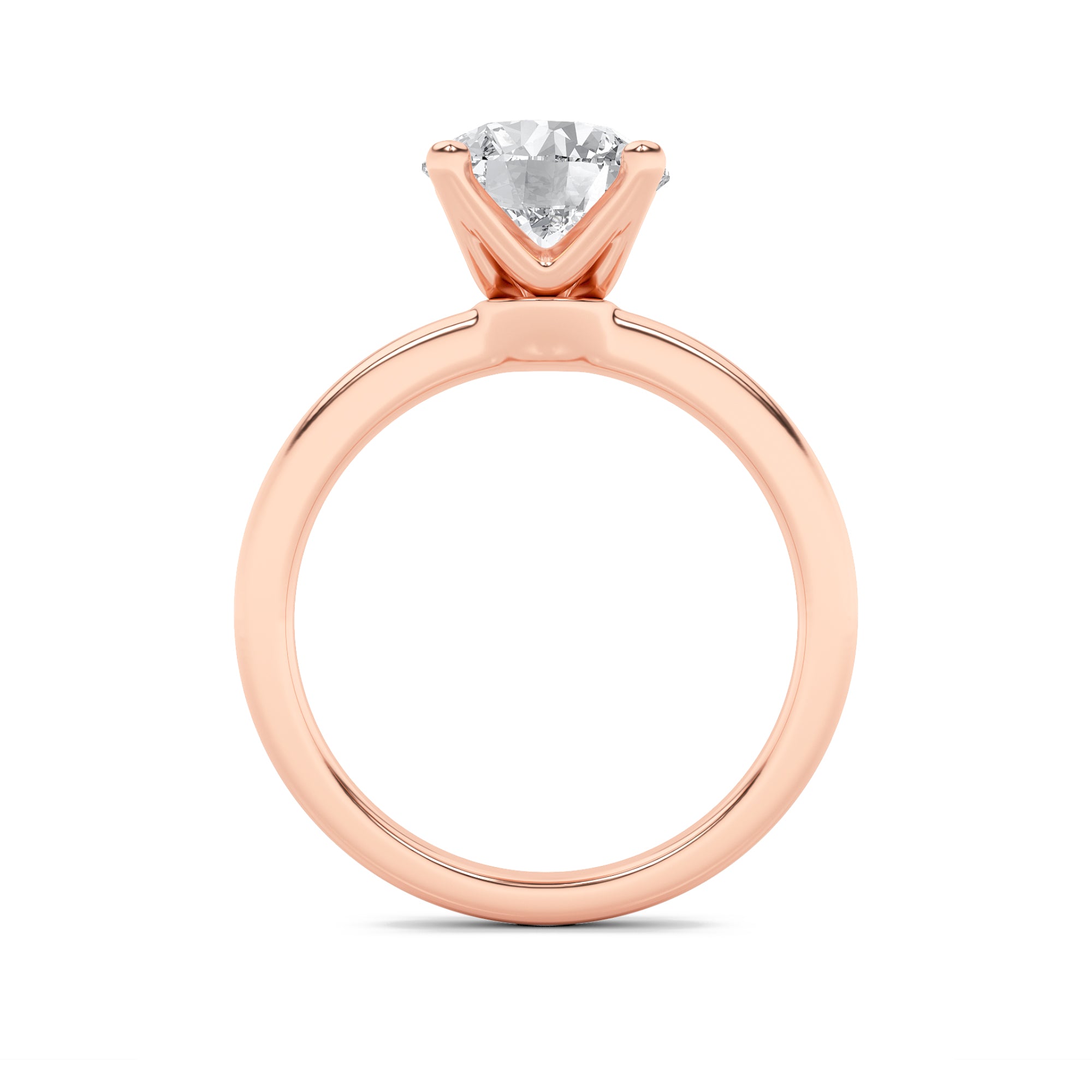 2CTW Round Shaped Lab Grown Diamond (F/VS) Classic Solitaire Engagement Ring in 14K Gold