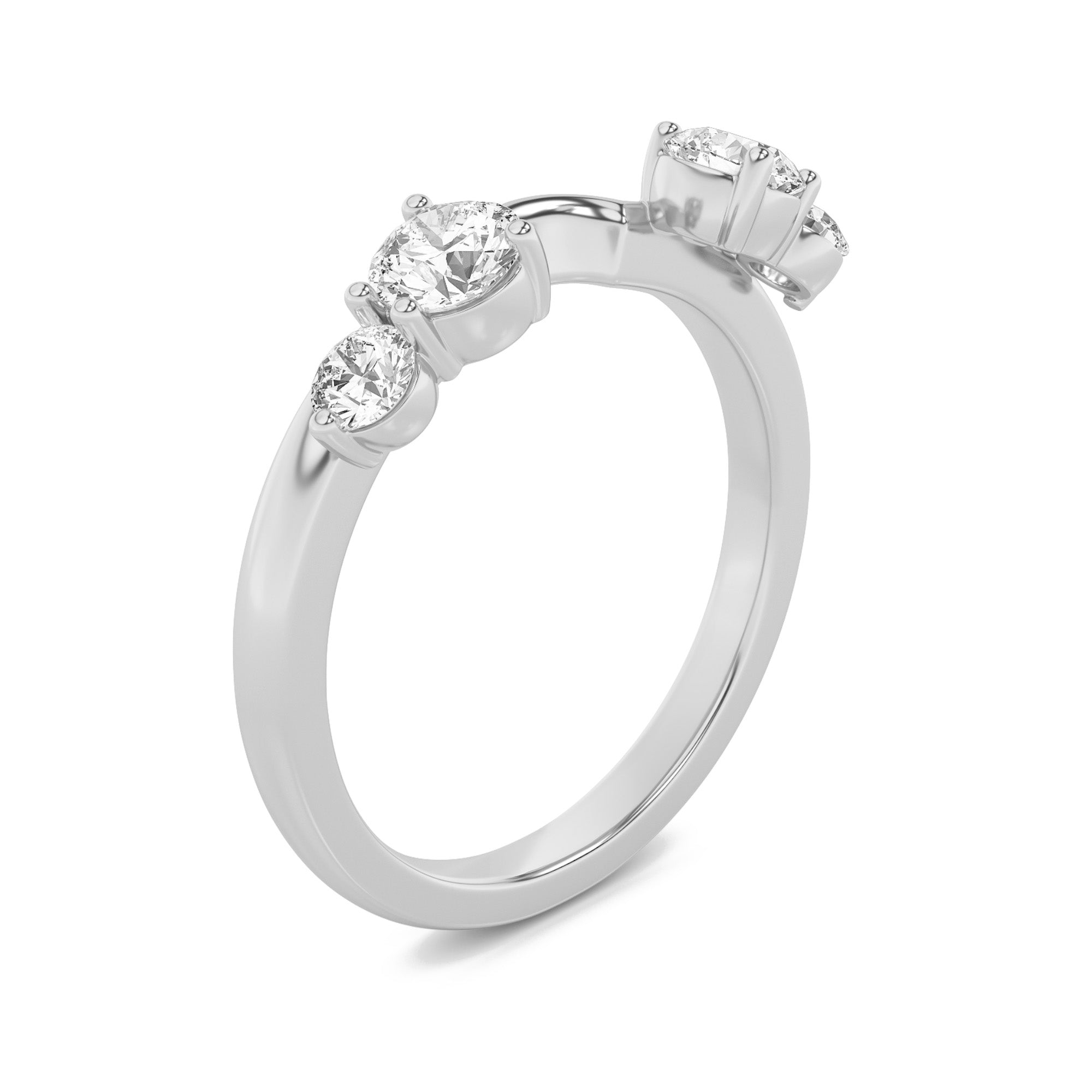 0.75CTW Round Shaped Lab Grown Diamond (F/VS) Fashion Wrap Ring in 14K Gold
