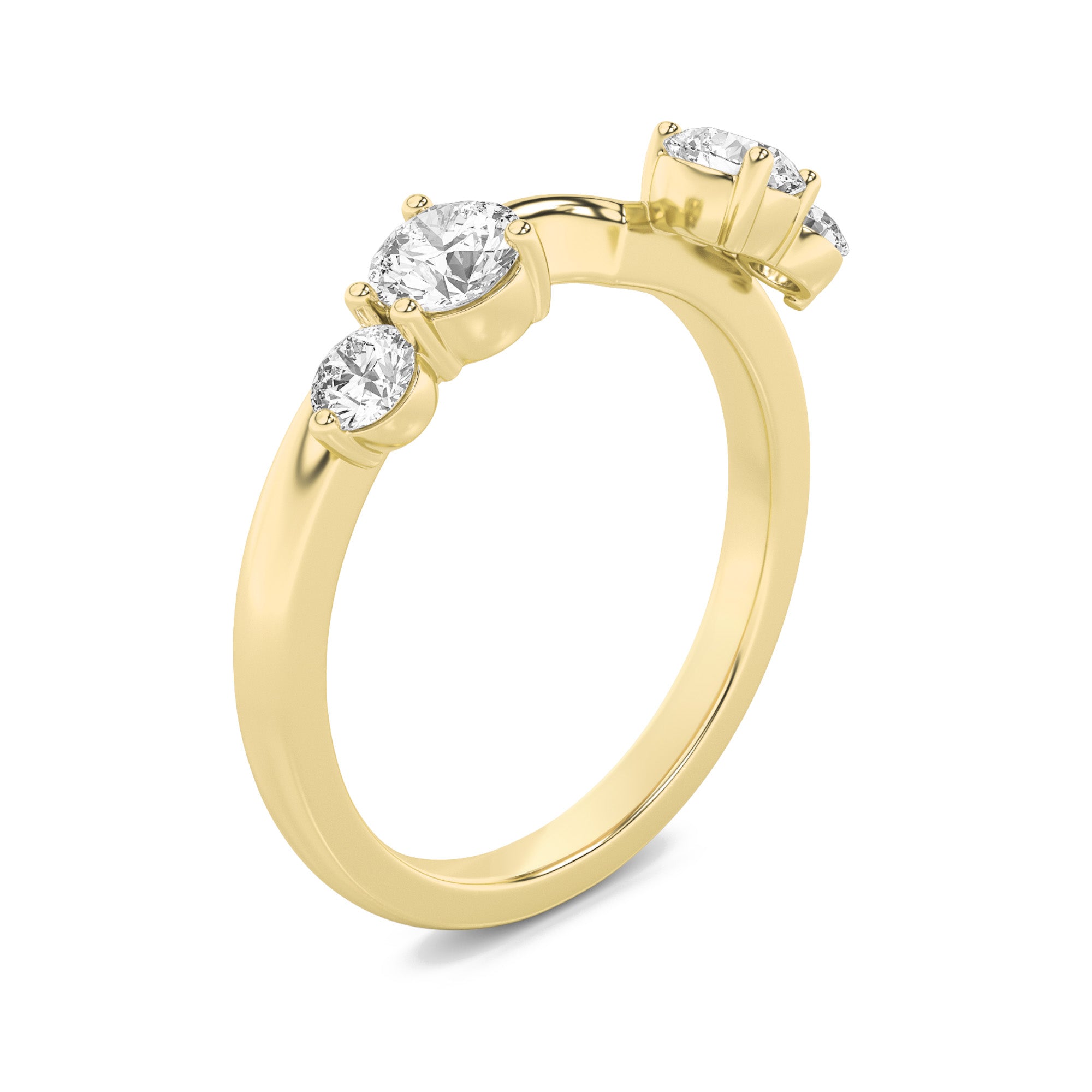 0.75CTW Round Shaped Lab Grown Diamond (G/VS) Fashion Wrap Ring in 14K Gold
