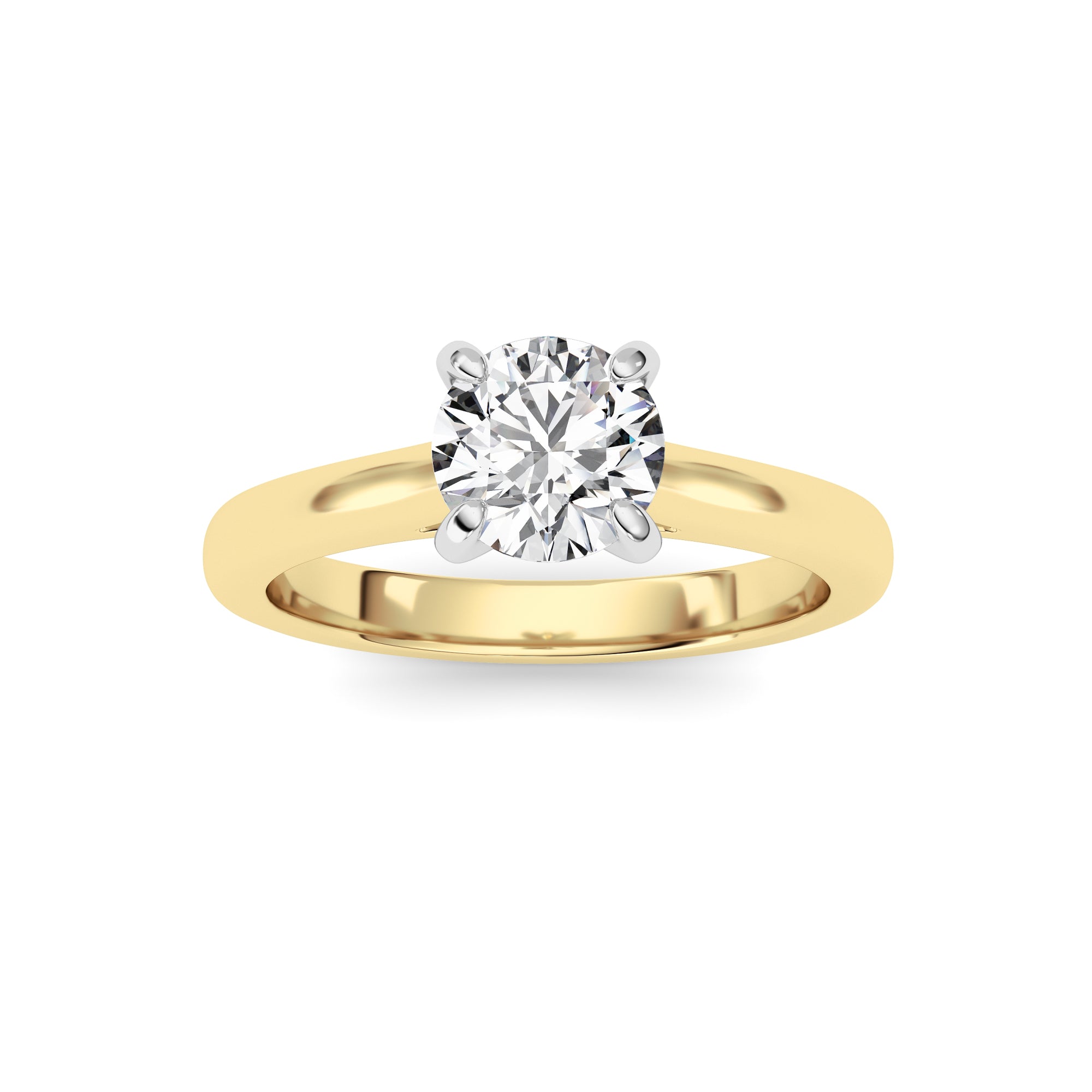 0.75CTW Round Shaped Lab Grown Diamond (E/VS) Classic Solitaire Engagement Ring in 14K Gold