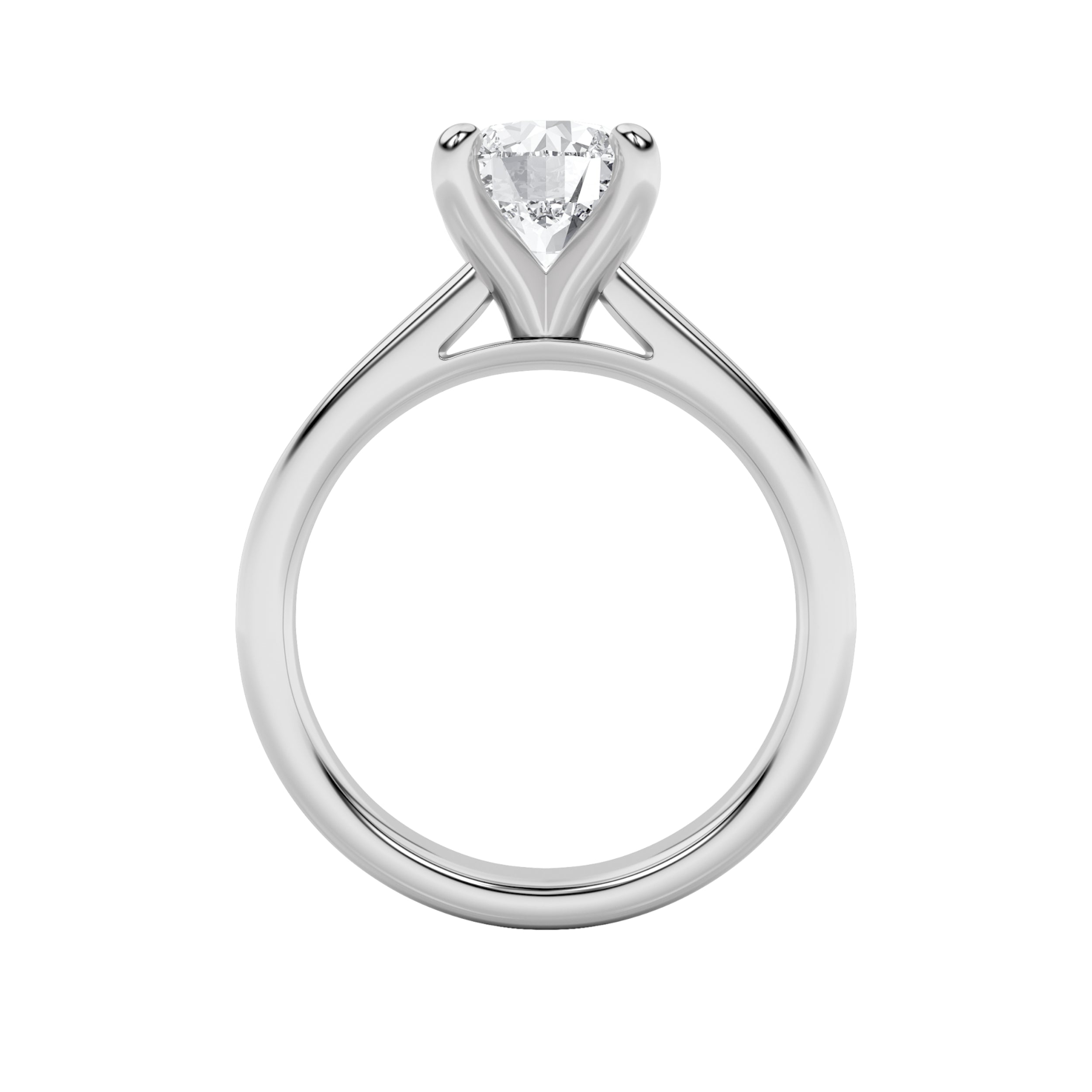 1CTW Round Shaped Lab Grown Diamond (E/VS) Classic Solitaire Engagement Ring in 14K Gold