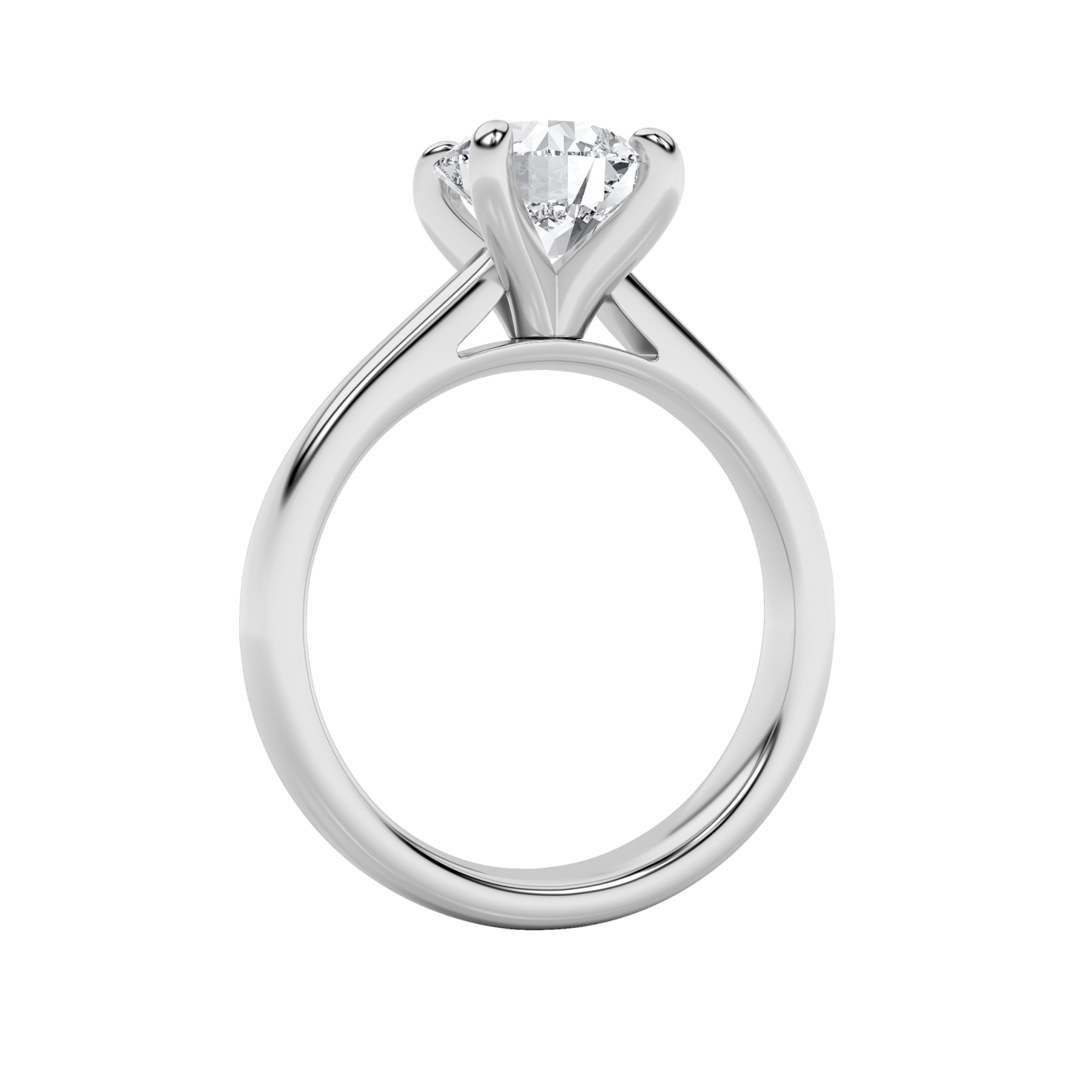1CTW Round Shaped Lab Grown Diamond (E/VS) Classic Solitaire Engagement Ring in 14K Gold