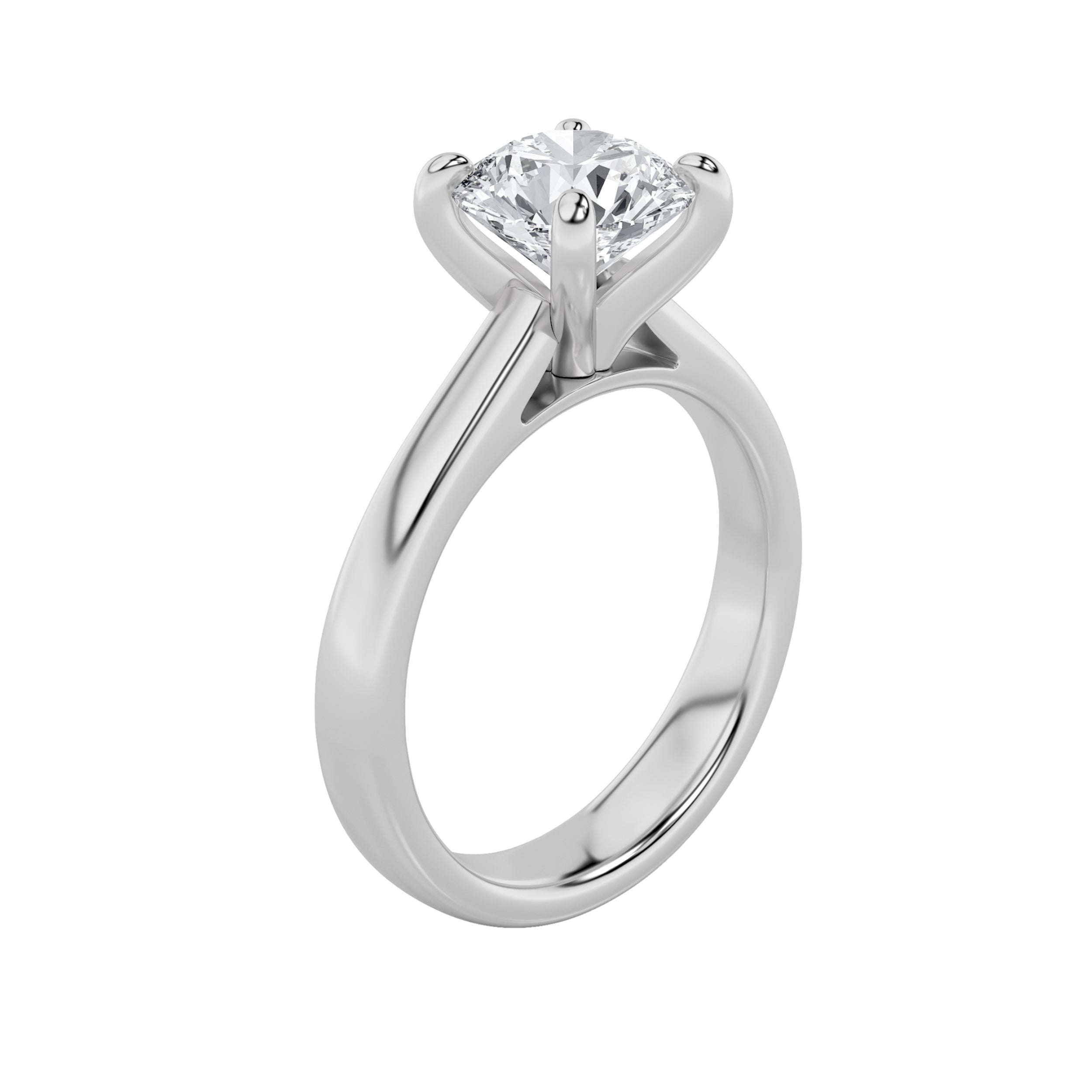 1.5CTW Round Shaped Lab Grown Diamond (E/VS) Classic Solitaire Engagement Ring in 14K Gold