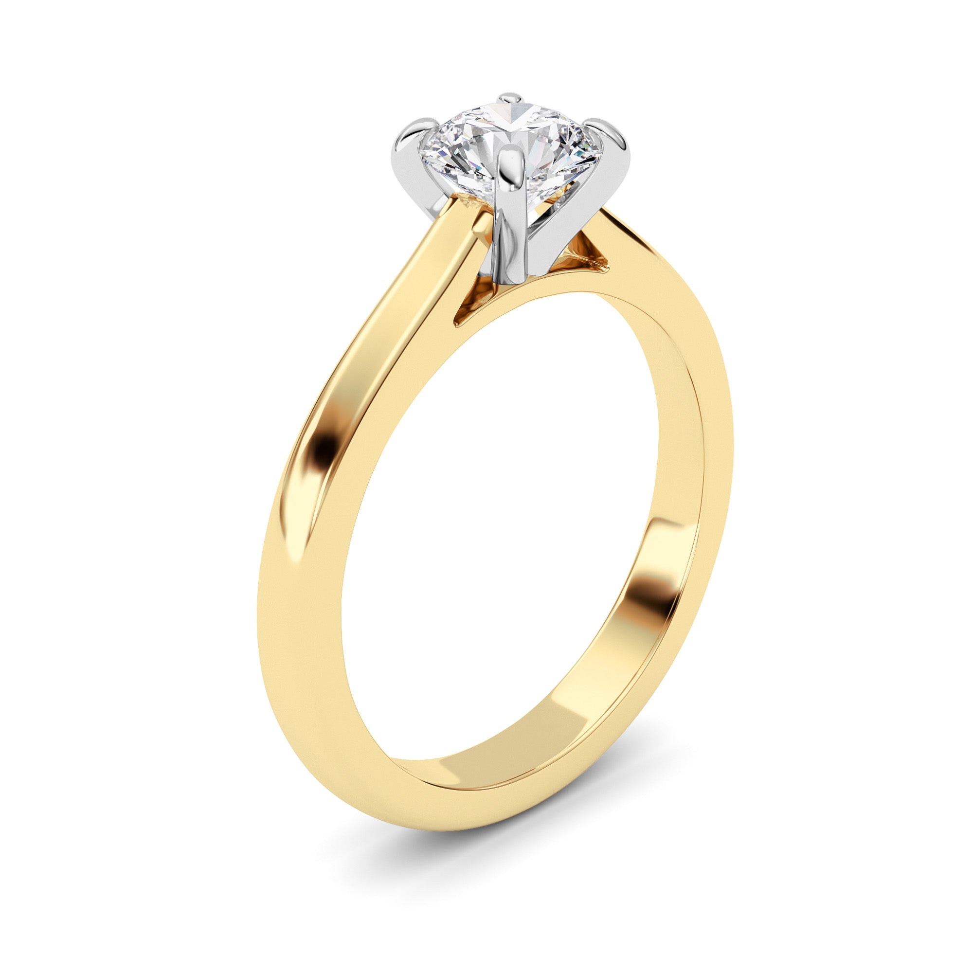 1.5CTW Round Shaped Lab Grown Diamond (E/VS) Classic Solitaire Engagement Ring in 14K Gold