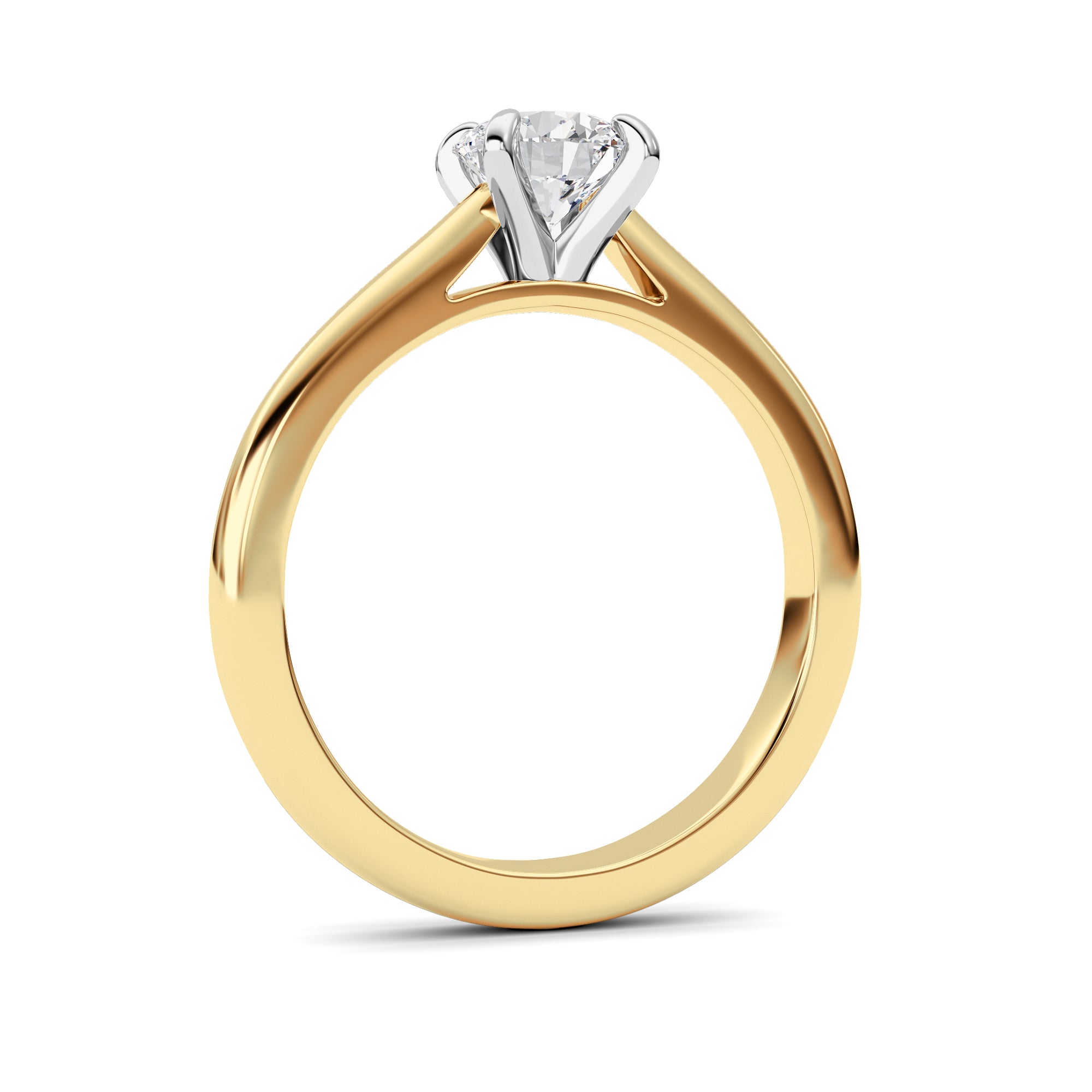 1.5CTW Round Shaped Lab Grown Diamond (E/VS) Classic Solitaire Engagement Ring in 14K Gold