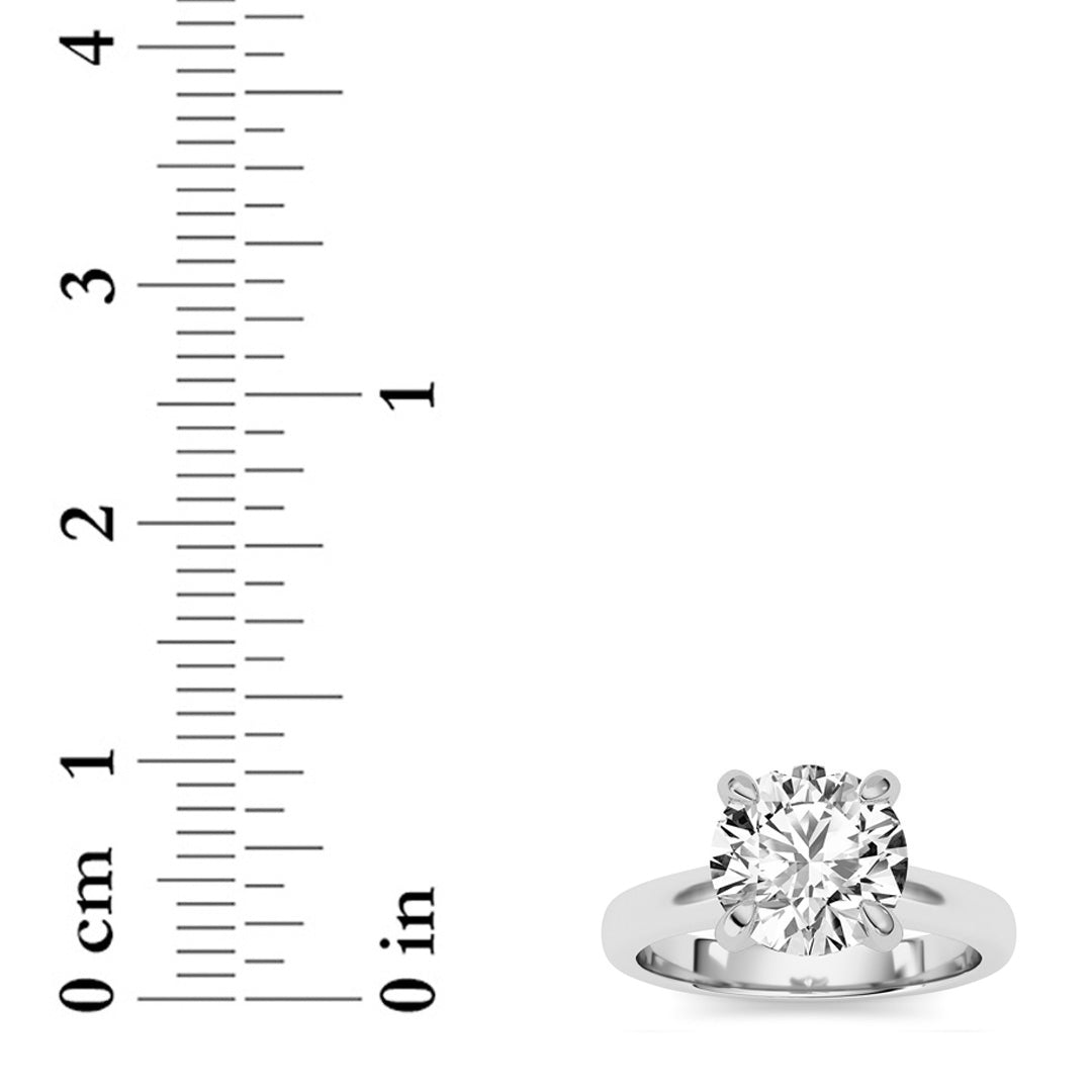 2CTW Round Shaped Lab Grown Diamond (E/VS) Classic Solitaire Engagement Ring in 14K Gold