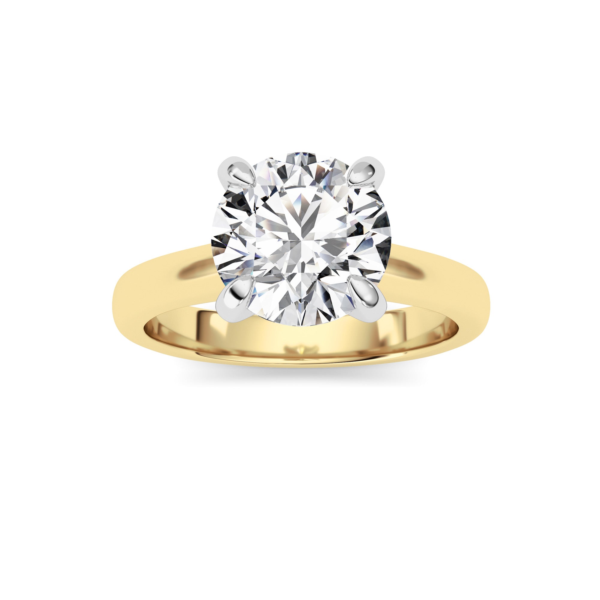 2CTW Round Shaped Lab Grown Diamond (E/VS) Classic Solitaire Engagement Ring in 14K Gold