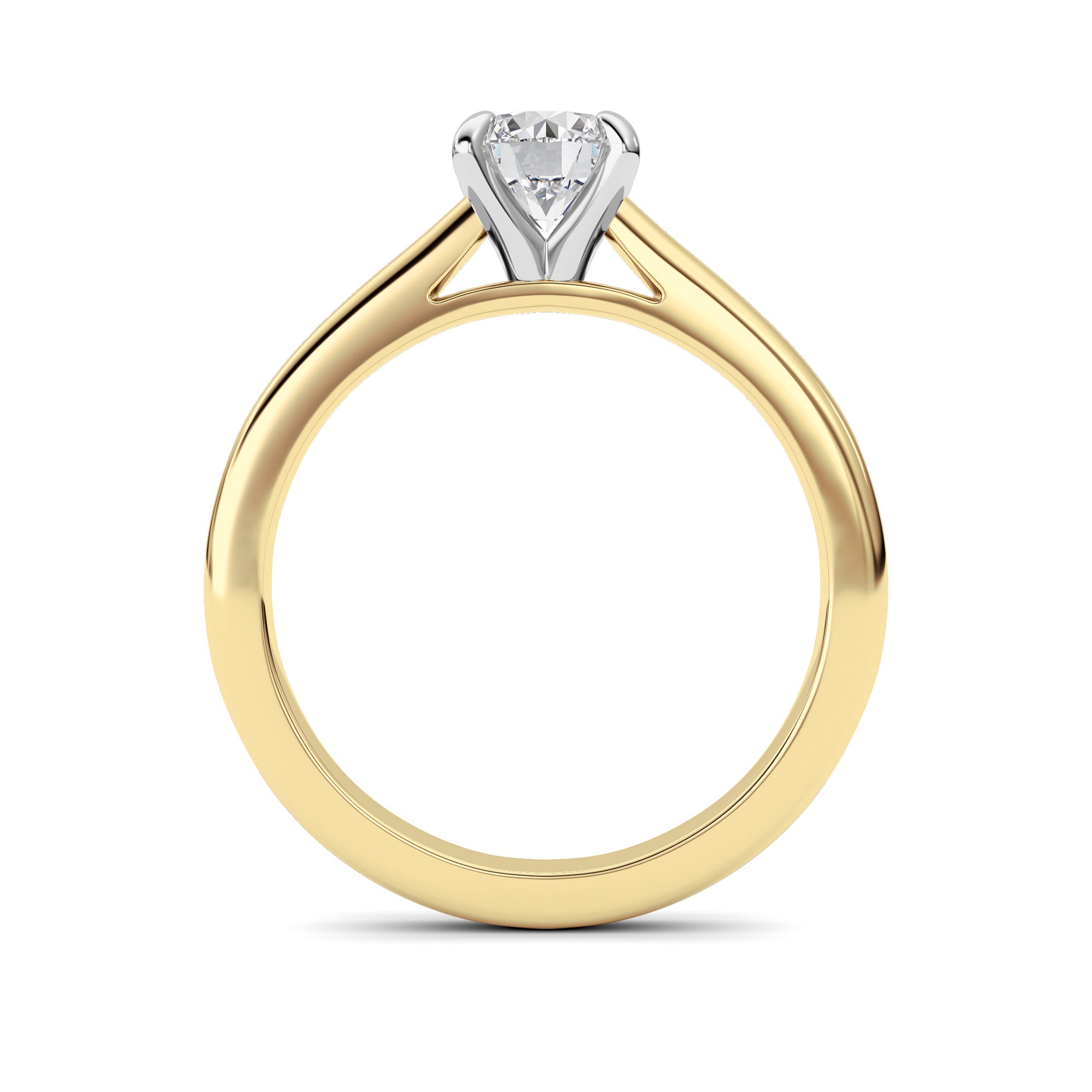 2CTW Round Shaped Lab Grown Diamond (E/VS) Classic Solitaire Engagement Ring in 14K Gold