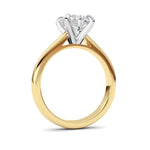 2CTW Round Shaped Lab Grown Diamond (E/VS) Classic Solitaire Engagement Ring in 14K Gold