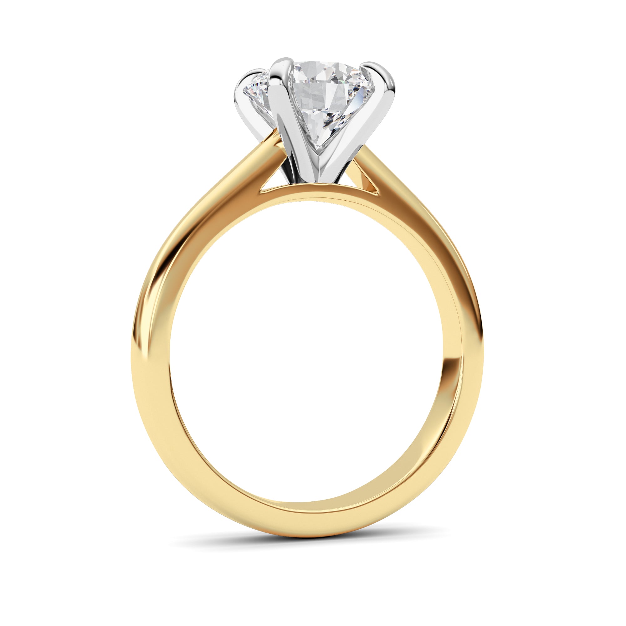 2CTW Round Shaped Lab Grown Diamond (E/VS) Classic Solitaire Engagement Ring in 14K Gold