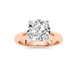 2CTW Round Shaped Lab Grown Diamond (E/VS) Classic Solitaire Engagement Ring in 14K Gold
