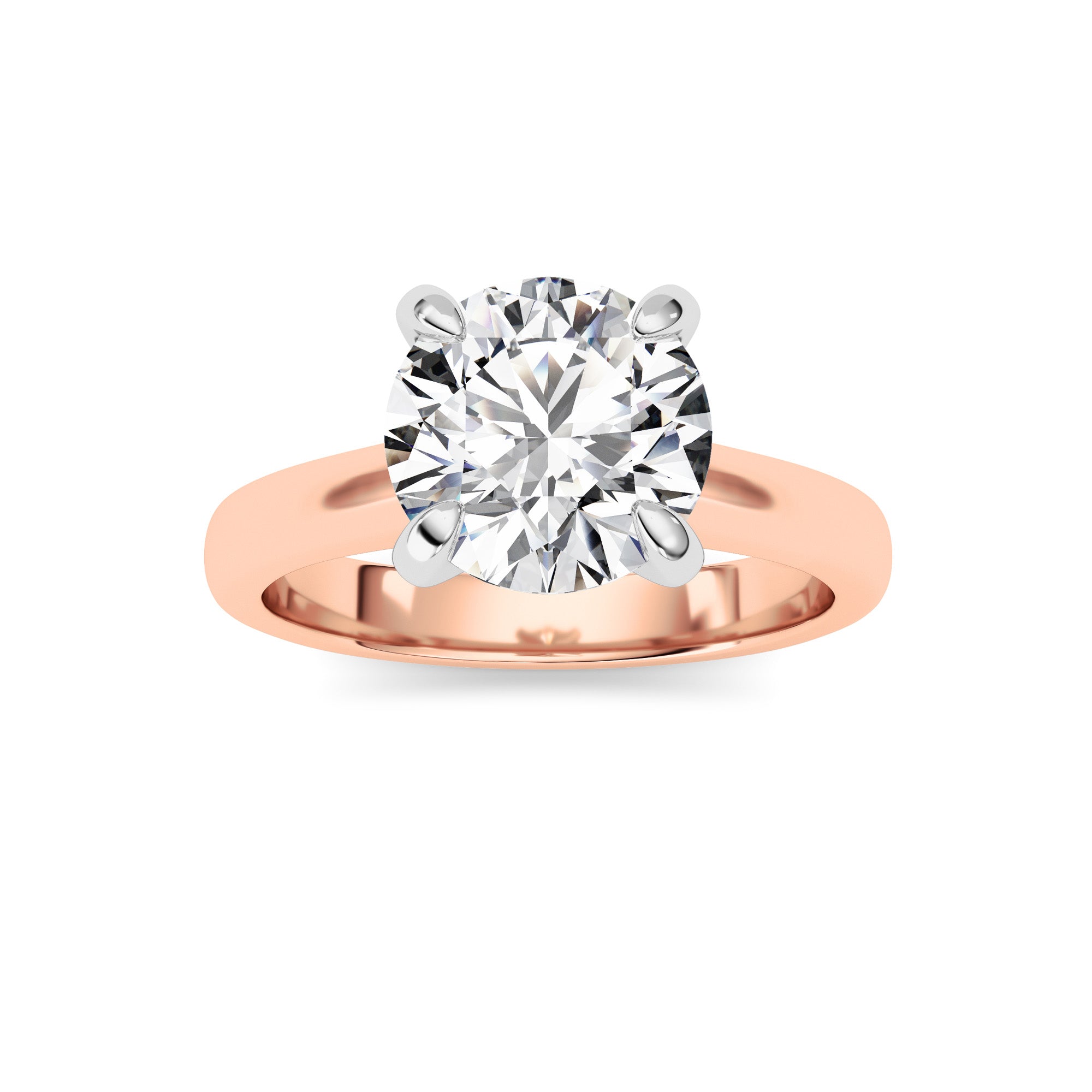 2CTW Round Shaped Lab Grown Diamond (E/VS) Classic Solitaire Engagement Ring in 14K Gold